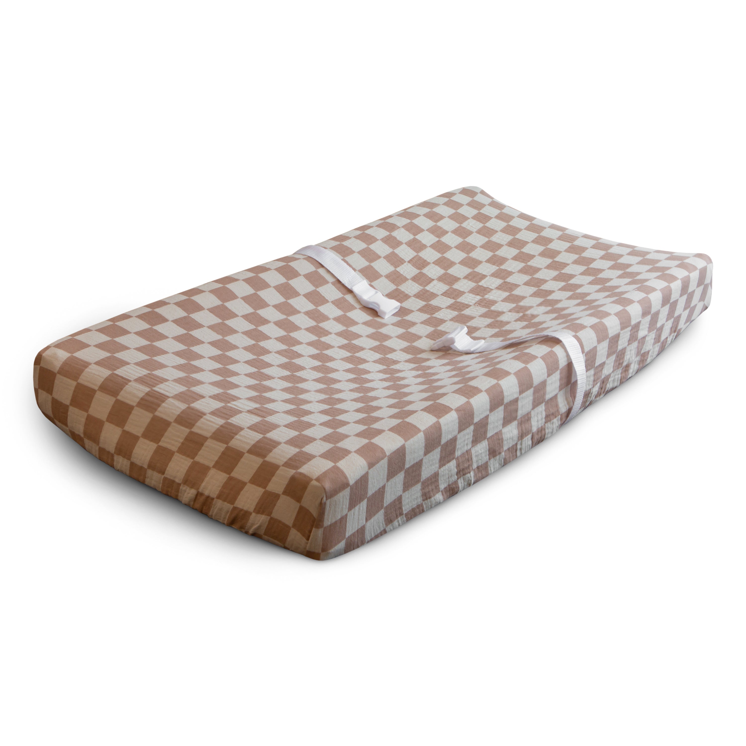 Extra Soft Muslin Changing Pad Cover Changing Pad Cover Mushie Natural Check  