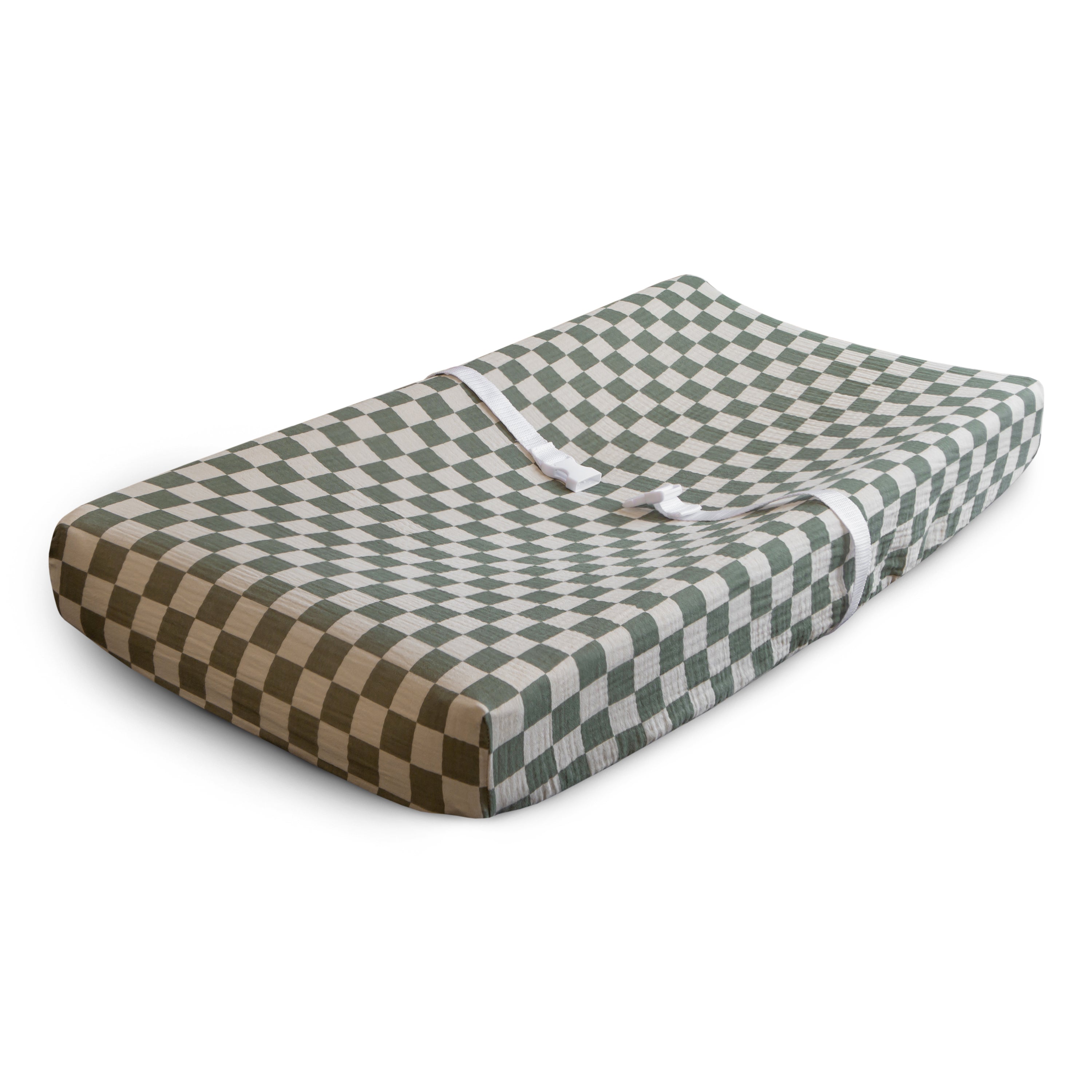 Extra Soft Muslin Changing Pad Cover Changing Pad Cover Mushie Olive Check  