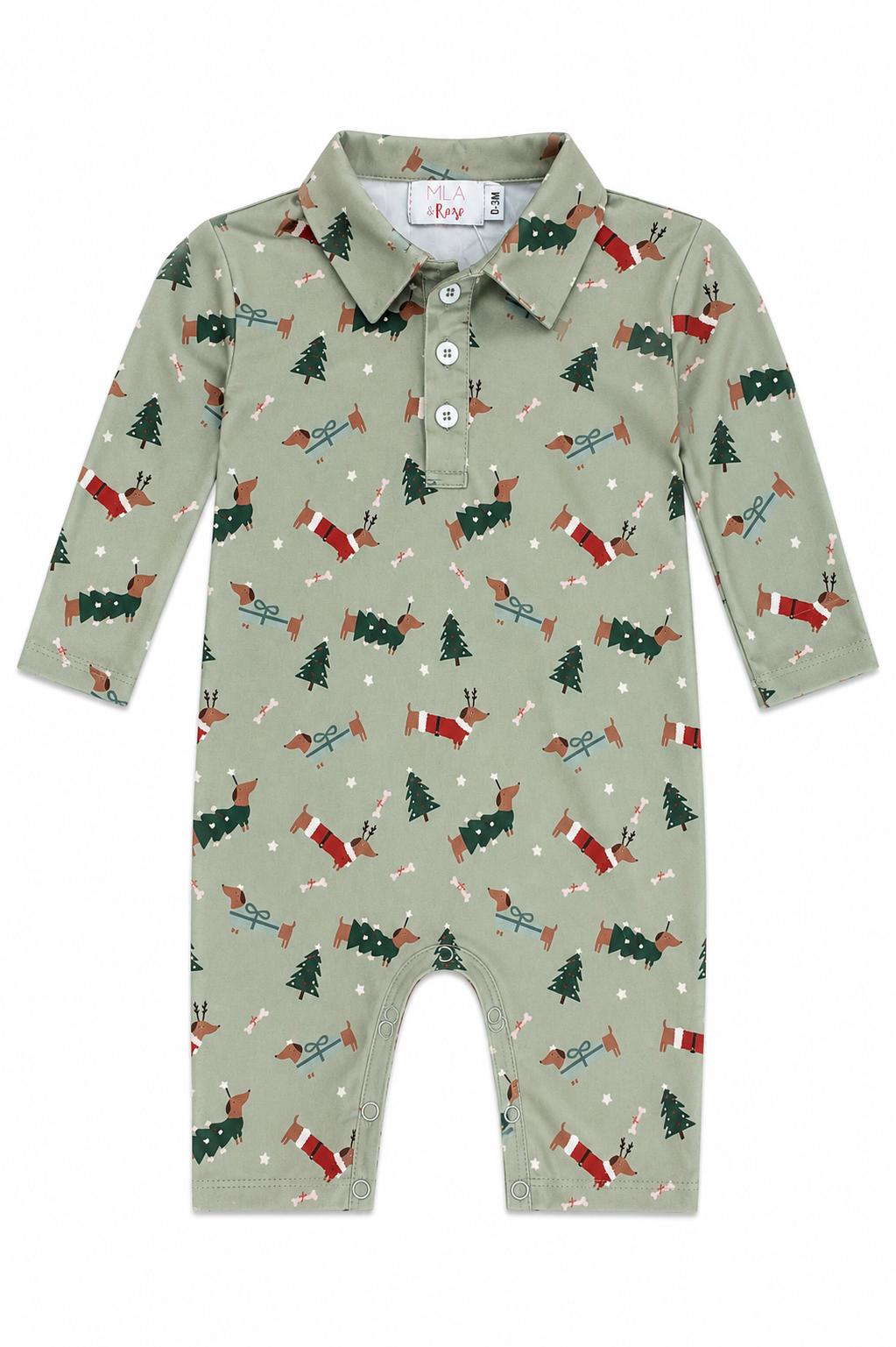 Dachshund Through the Snow L/S Polo One-Piece