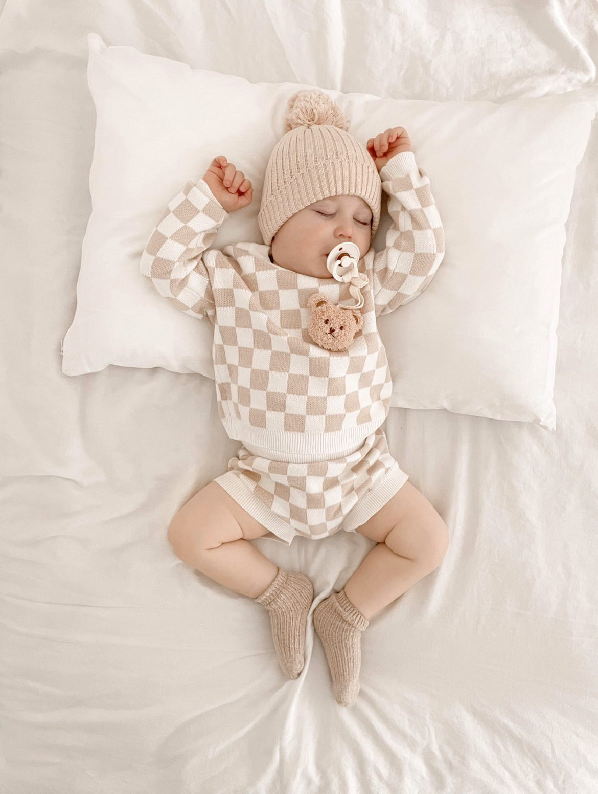 Checkered Jacquard Pullover Sweater