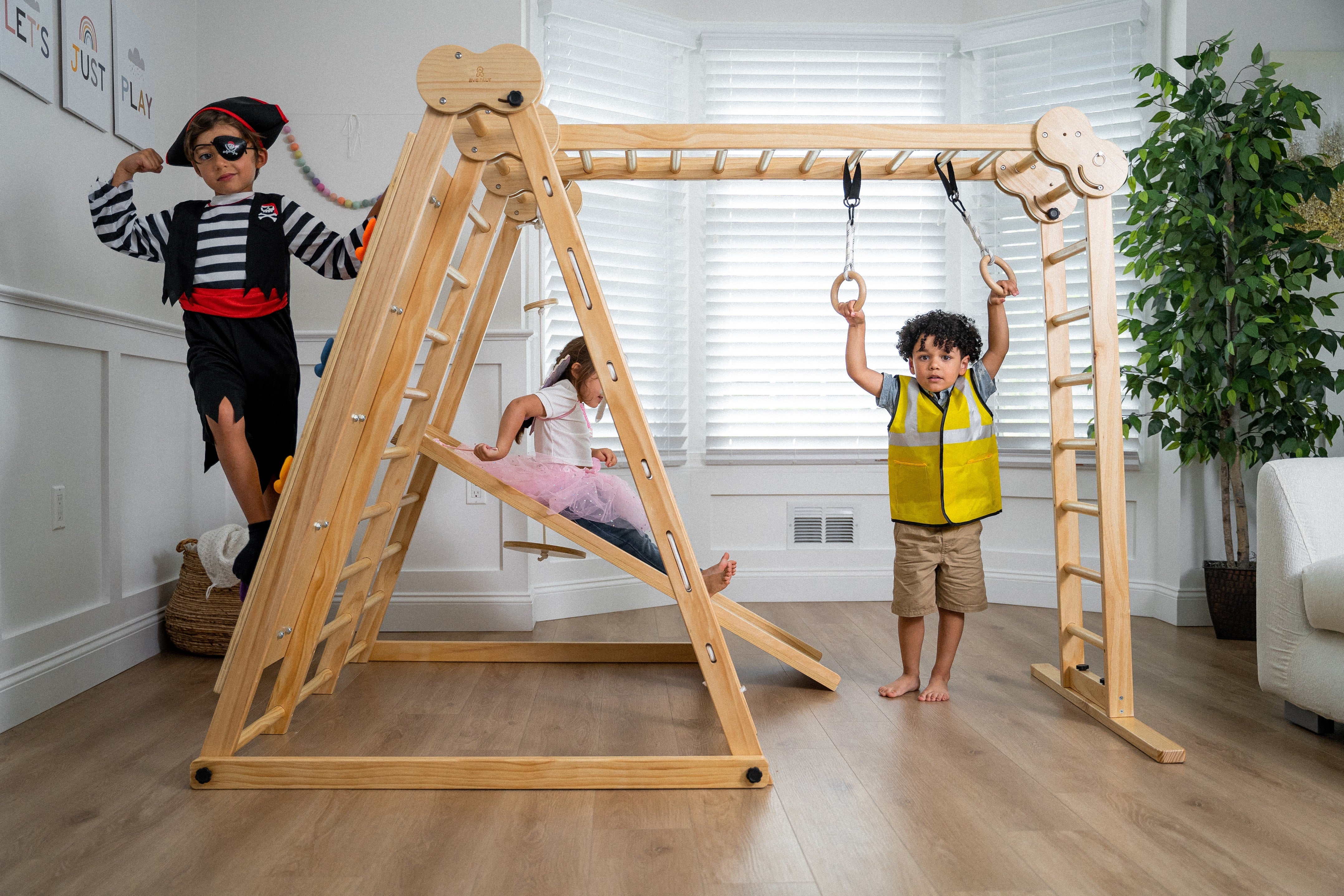 Chestnut - 8-in-1 Indoor Jungle Gym for Toddlers Indoor Avenlur.com Indoor Large 