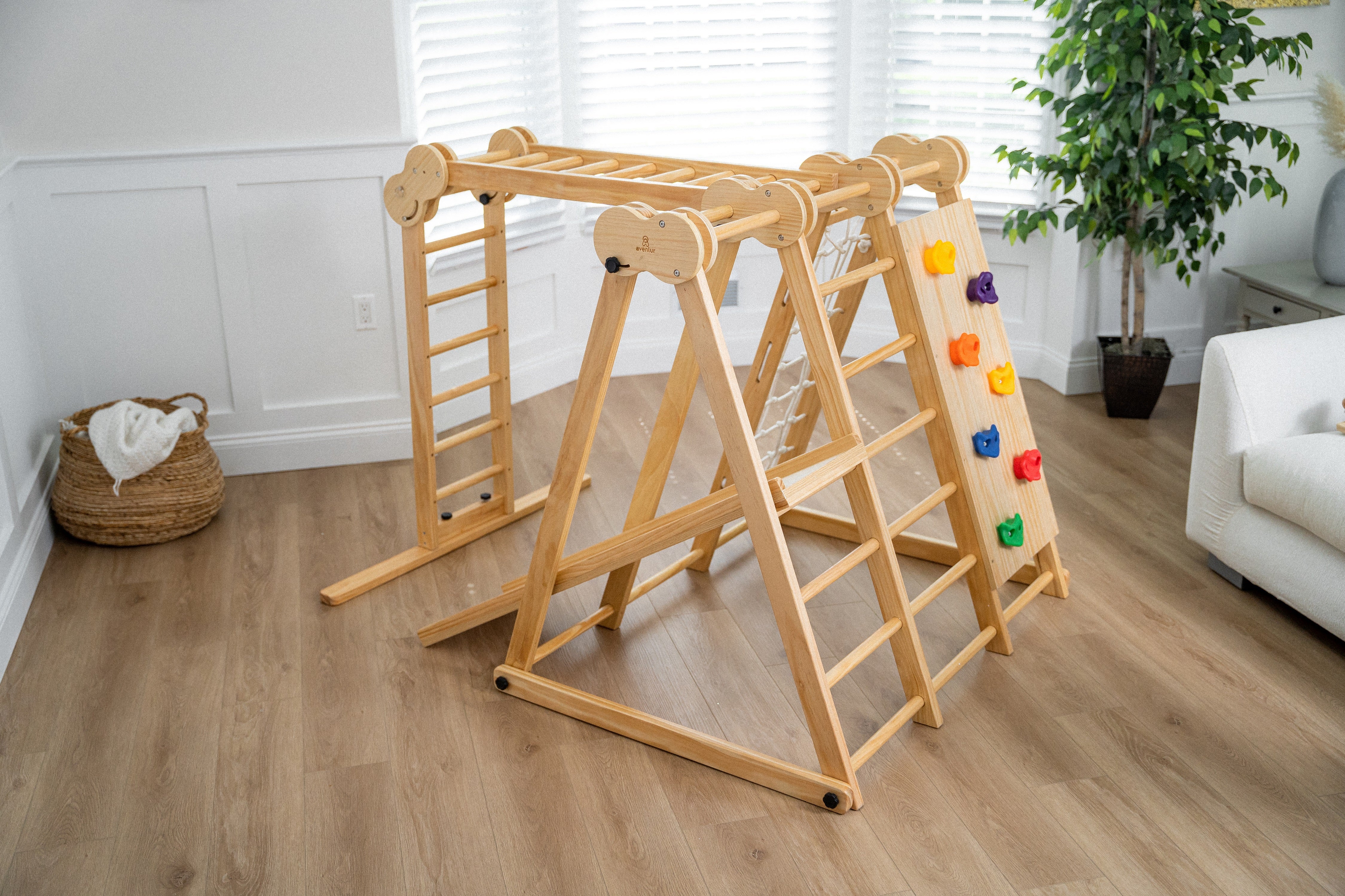 Chestnut - 8-in-1 Indoor Jungle Gym for Toddlers Indoor Avenlur.com Indoor Medium 