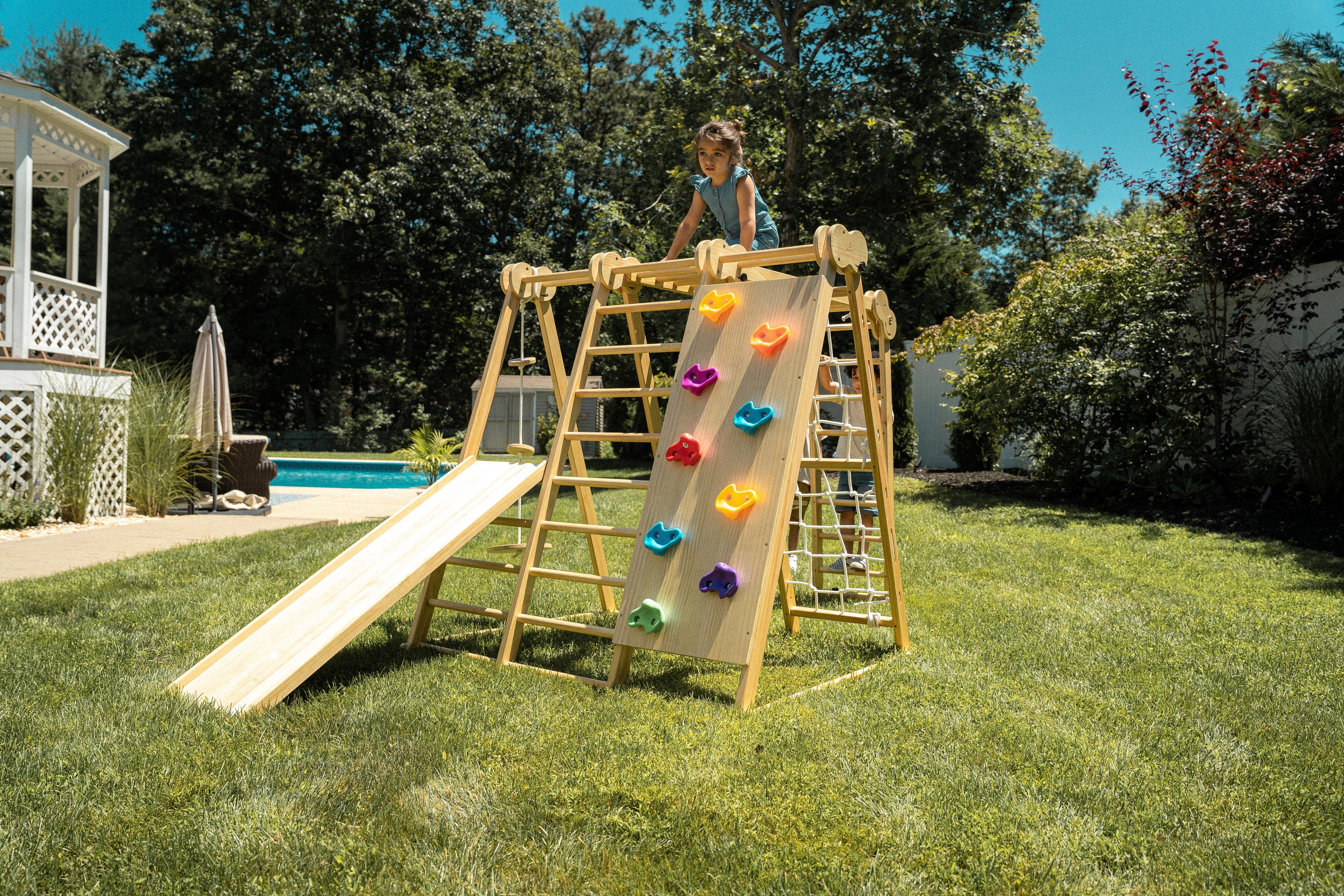 Chestnut - 8-in-1 Indoor Jungle Gym for Toddlers Indoor Avenlur.com   