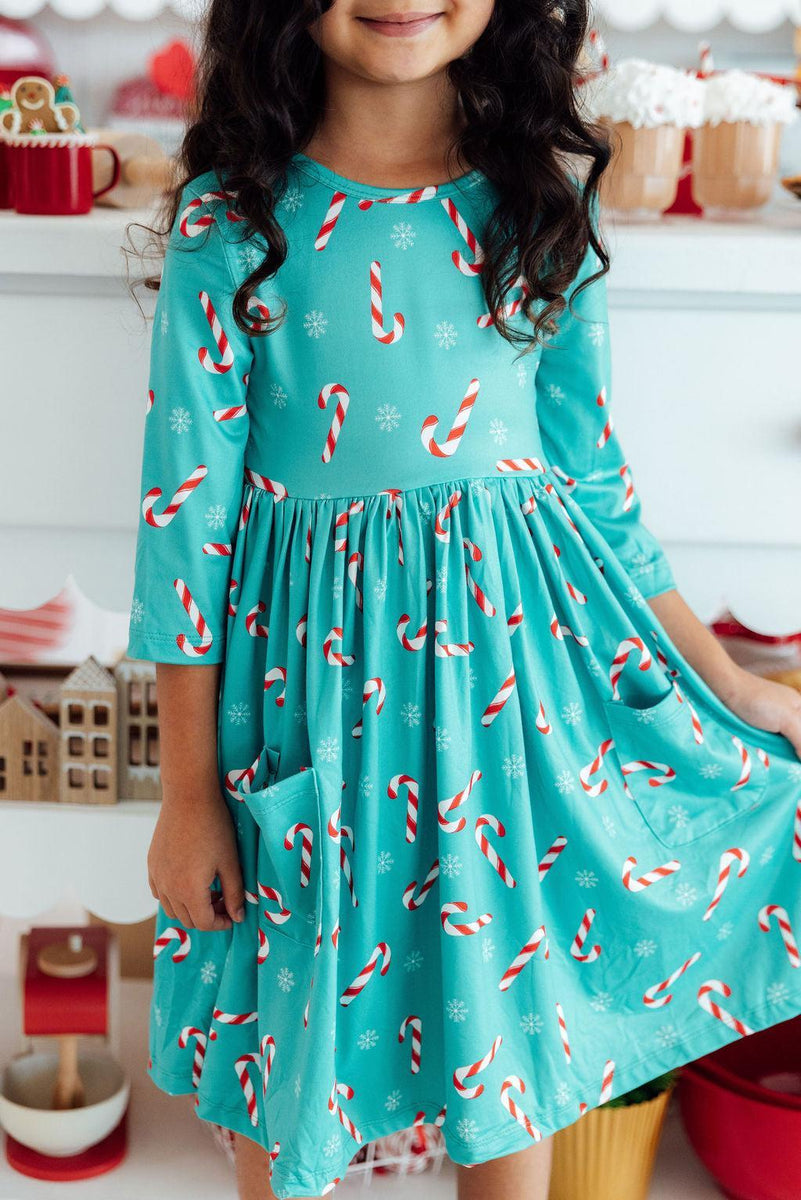 twirl christmas dress Christmas Candy 3/4 Sleeve Pocket Twirl Dress 6-12M
