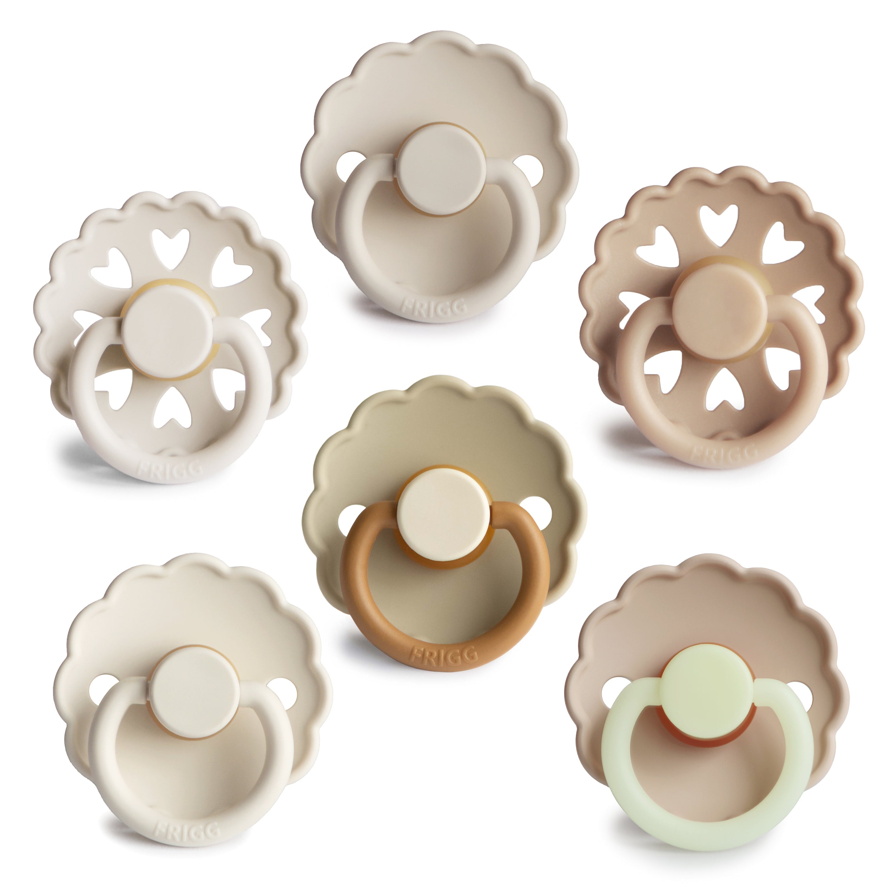 FRIGG Natural Rubber Cinnamon Charm Pacifier 6-Pack FRIGG PACIFIERS Mushie 0-6 Months  