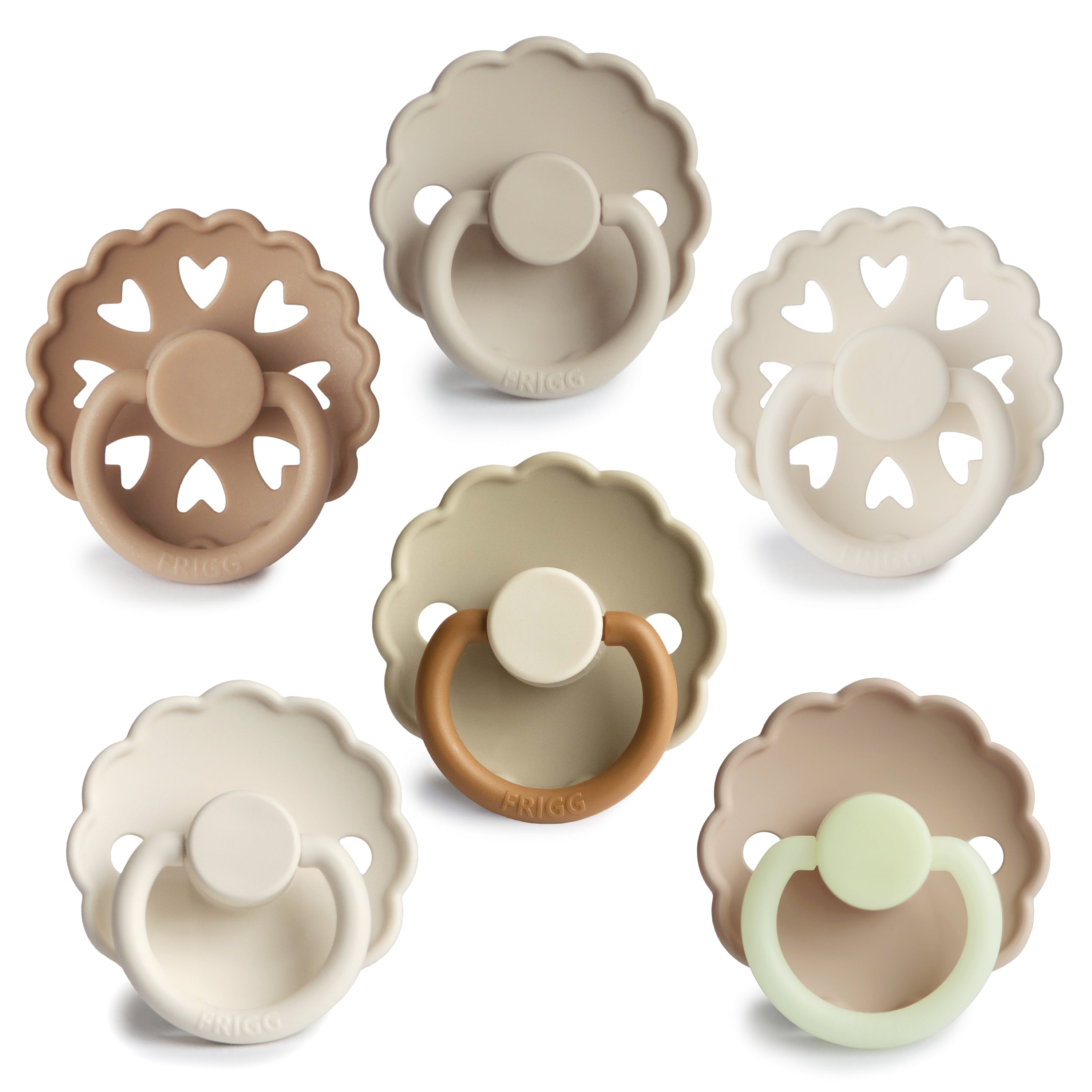 FRIGG Silicone Cinnamon Charm Pacifier 6-Pack FRIGG PACIFIERS Mushie 0-6 Months  