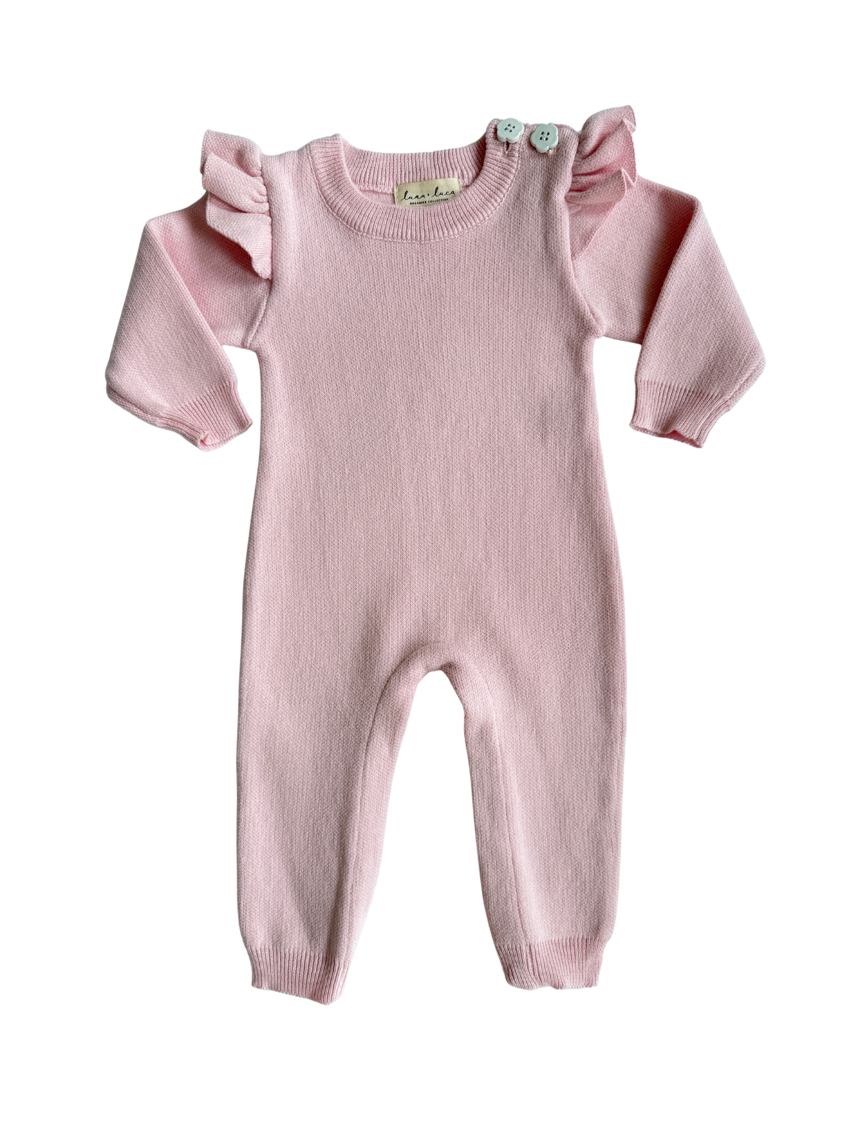 Classic Ruffle Jumpsuit - Powder Pink