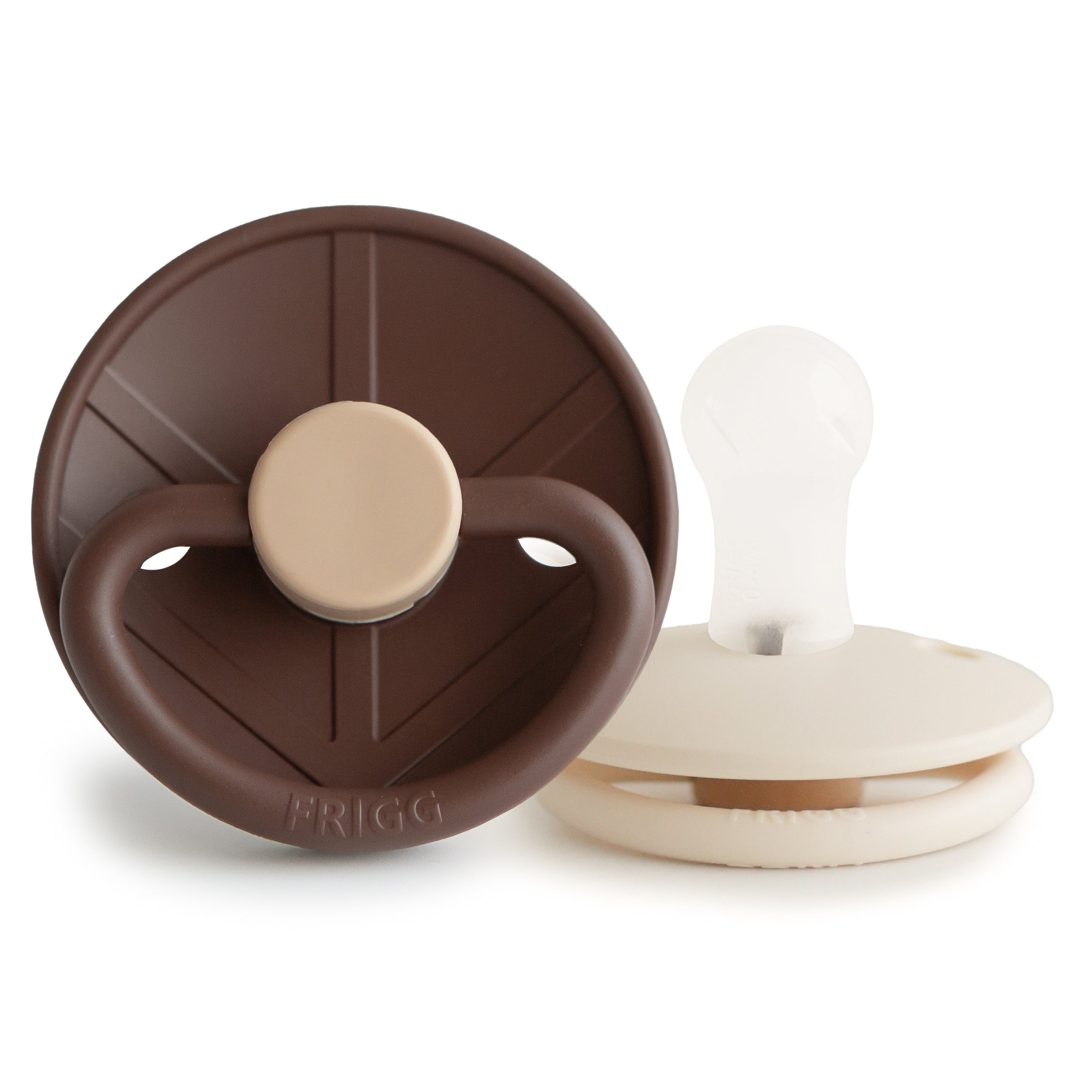 FRIGG Little Viking Silicone 2-Pack Pacifiers & Teethers Mushie Cocoa/Cream 0-6 months 