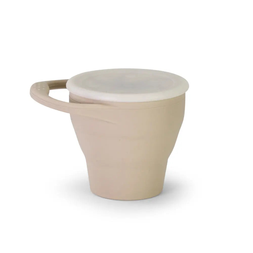 Collapsible Silicone Snack Cup - Beige