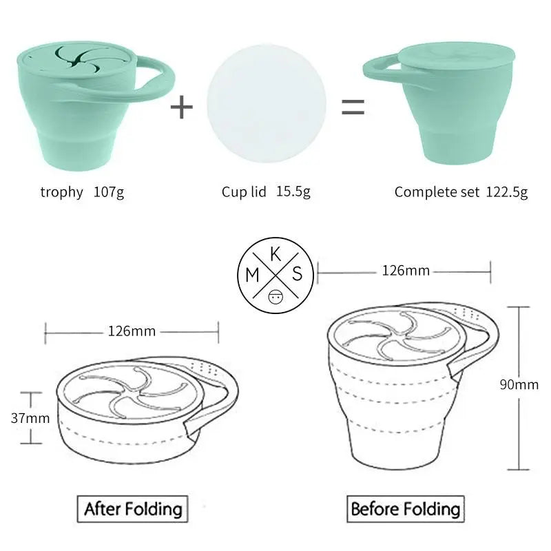 Collapsible Silicone Snack Cup - Beige