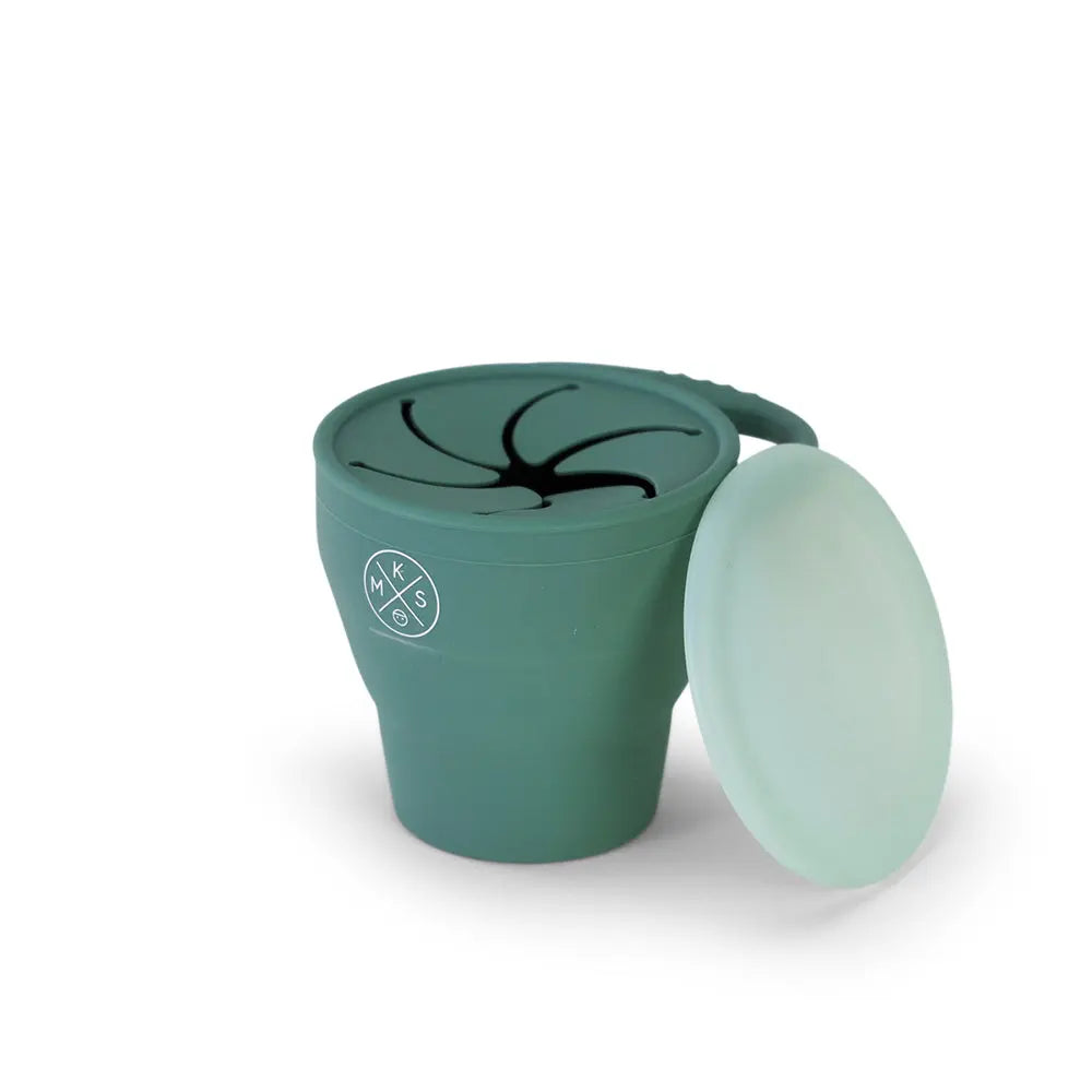 Collapsible Silicone Snack Cup - Duck Green
