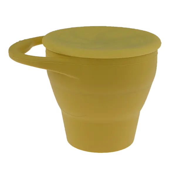 Collapsible Silicone Snack Cup - Mustard