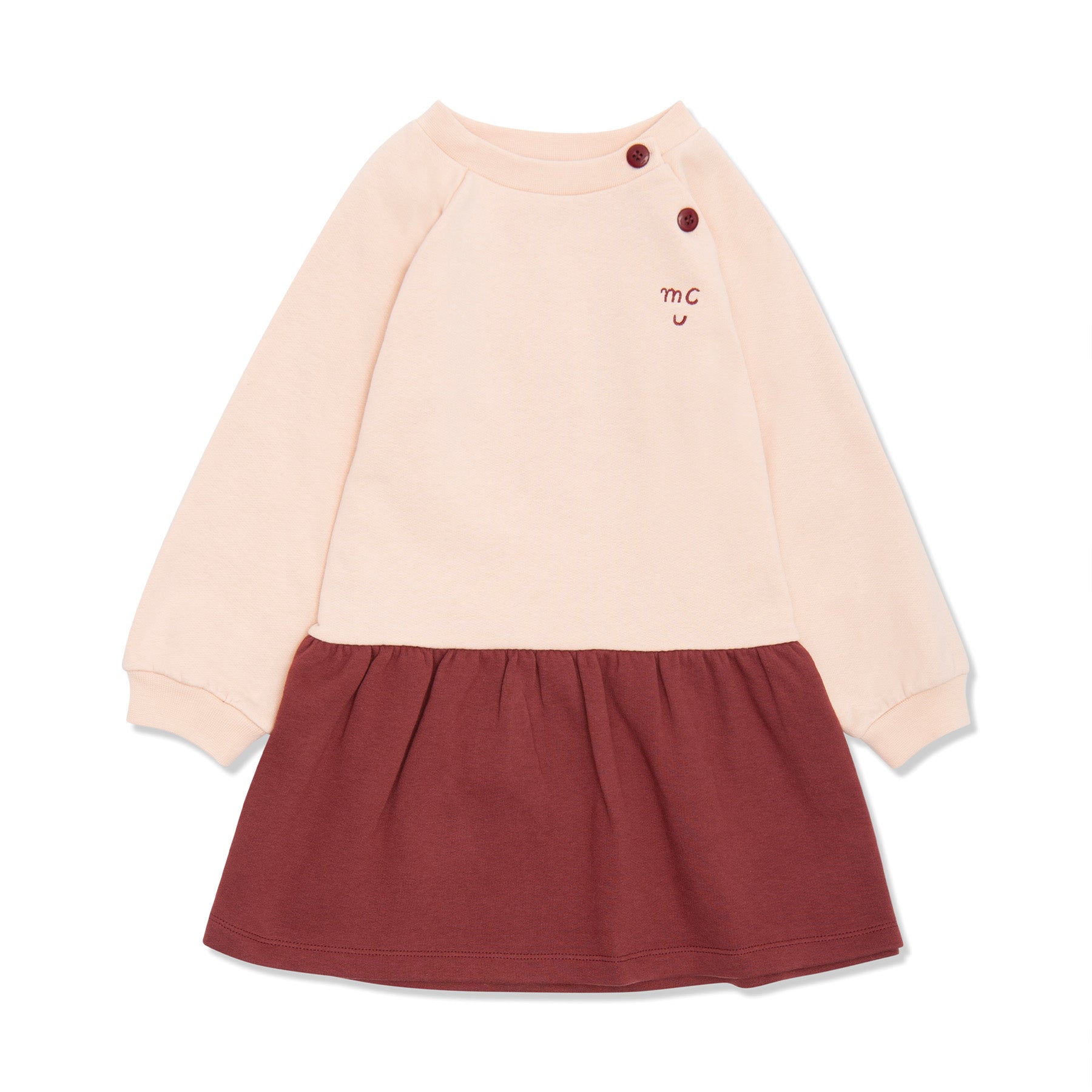 Colorblock Kid Dress Dress Mon Coeur Soft Pink/Granate 02Y 