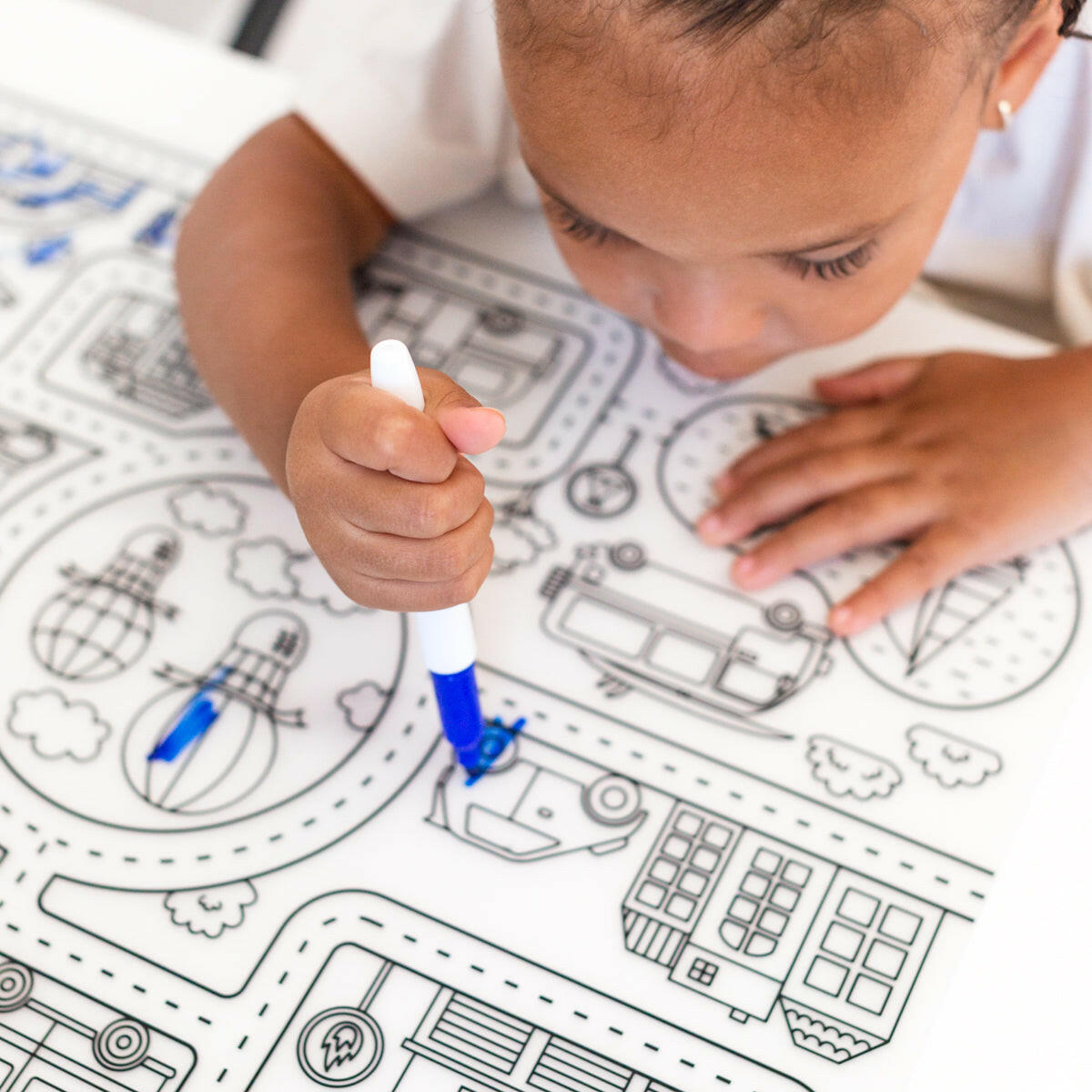 Silicone Reusable Coloring Tablemat Set - Roadmap COLORING TABLEMAT MKS Miminoo   