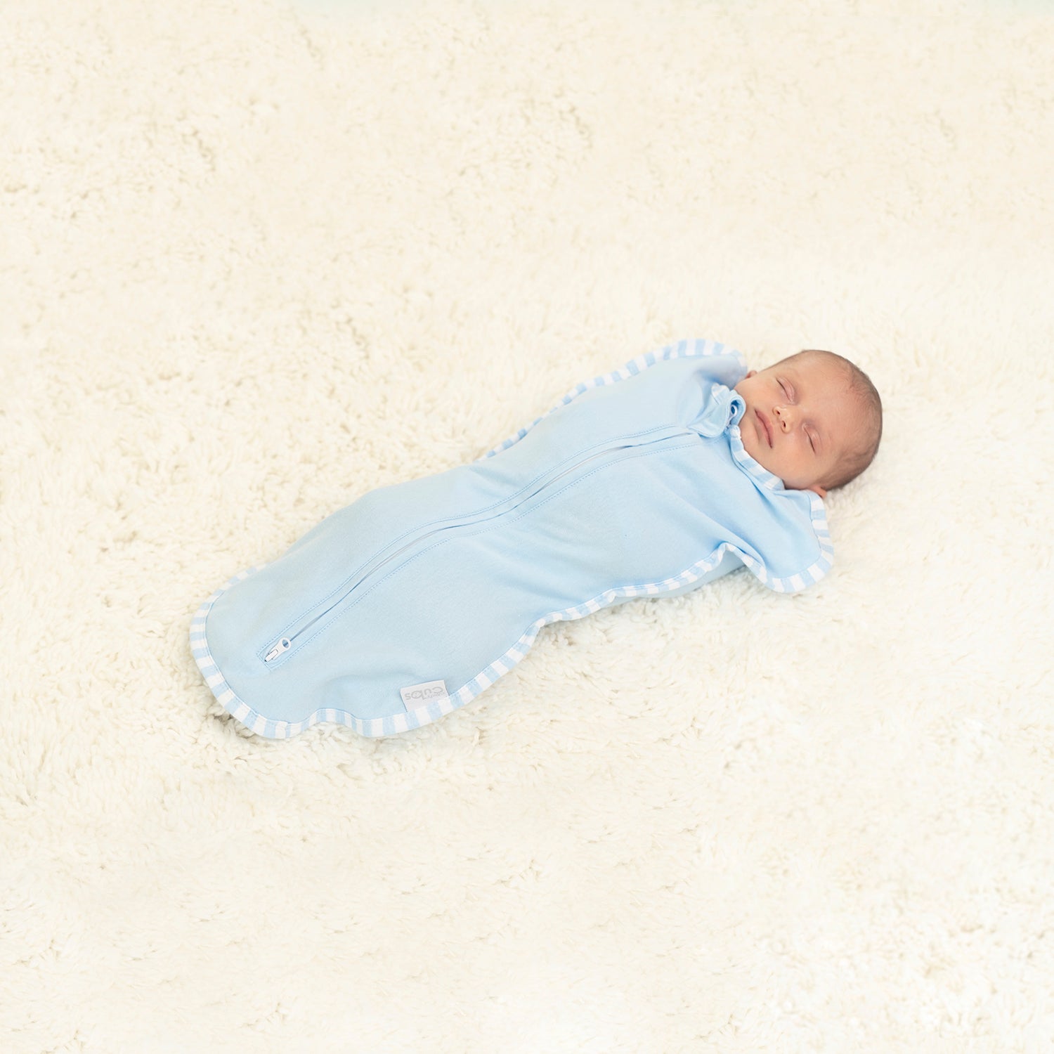 Easy Zipper Swaddle Blankets in Blue