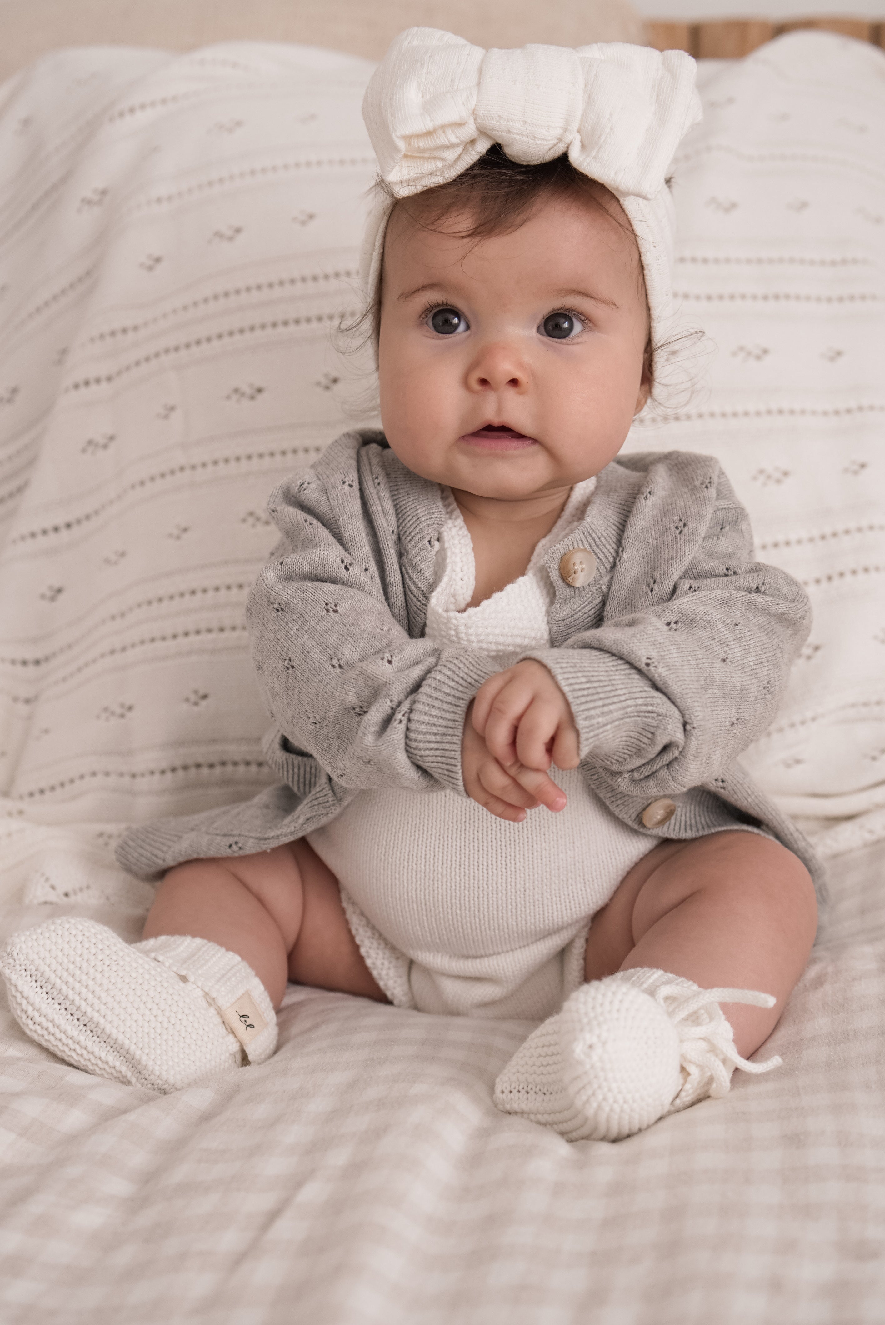 Luna + Luca Organic Booties - Cream  Luna + Luca   