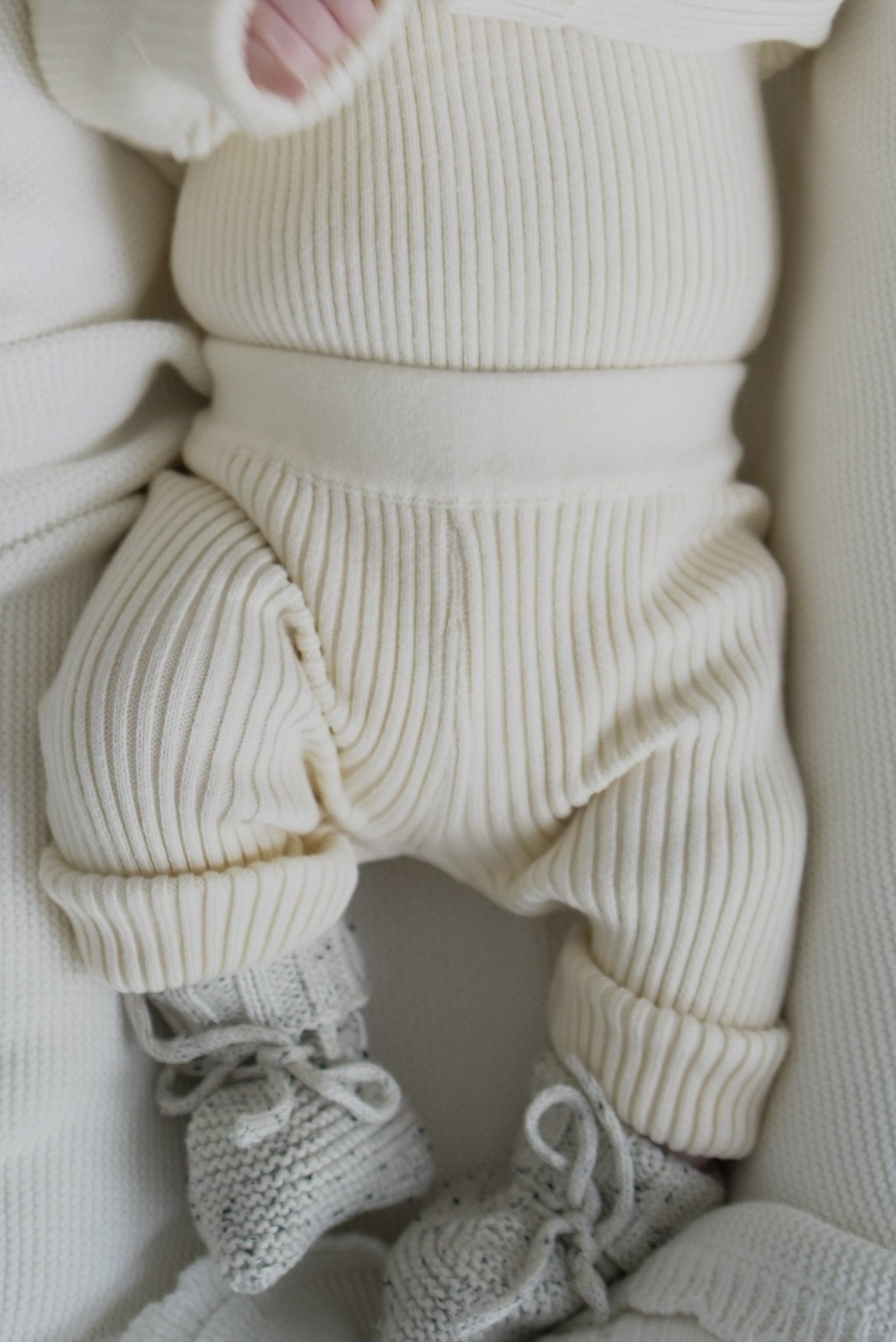 Luna + Luca Baby Rib Leggings - Cream  Luna + Luca   