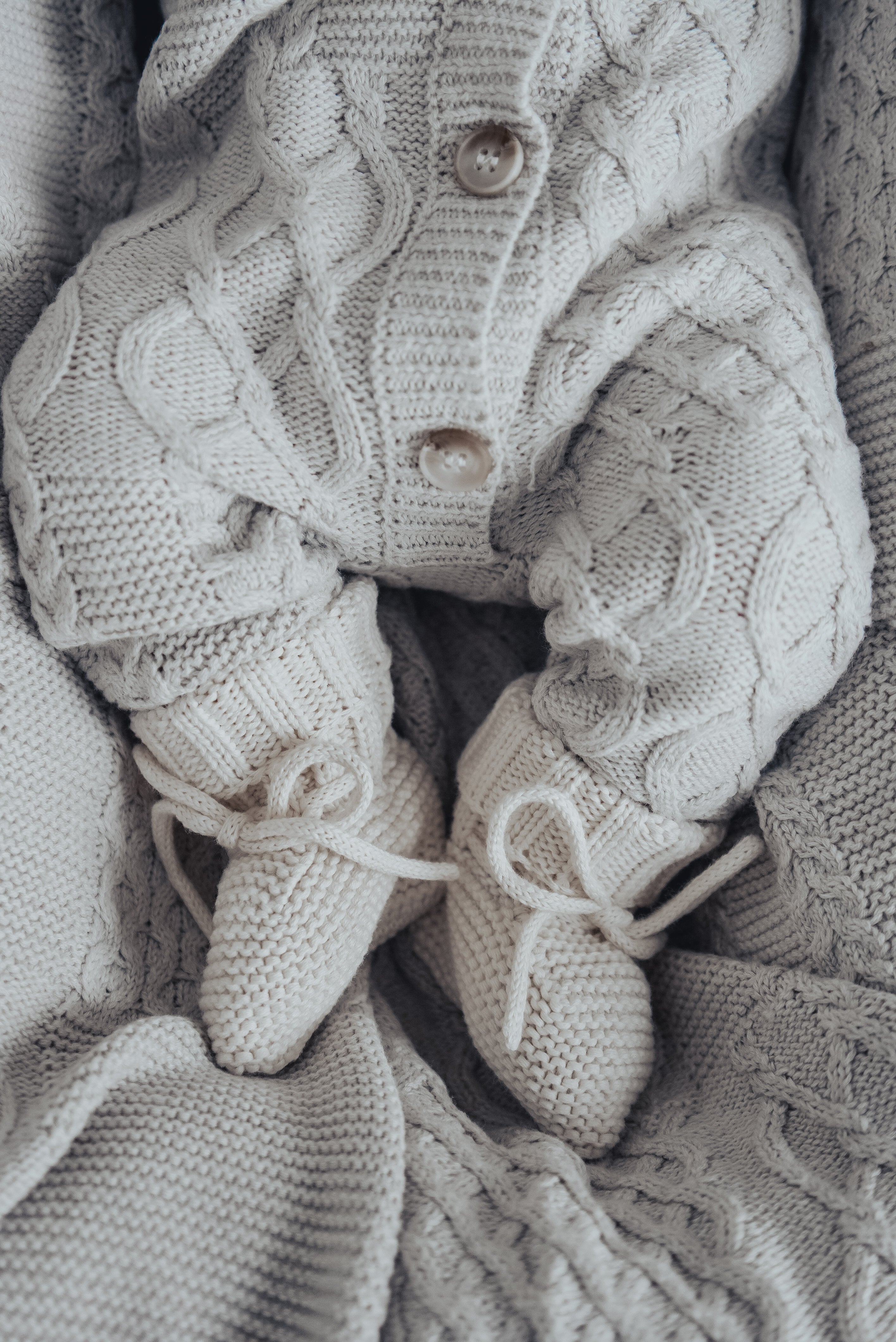 Luna + Luca Organic Booties - Cream  Luna + Luca   