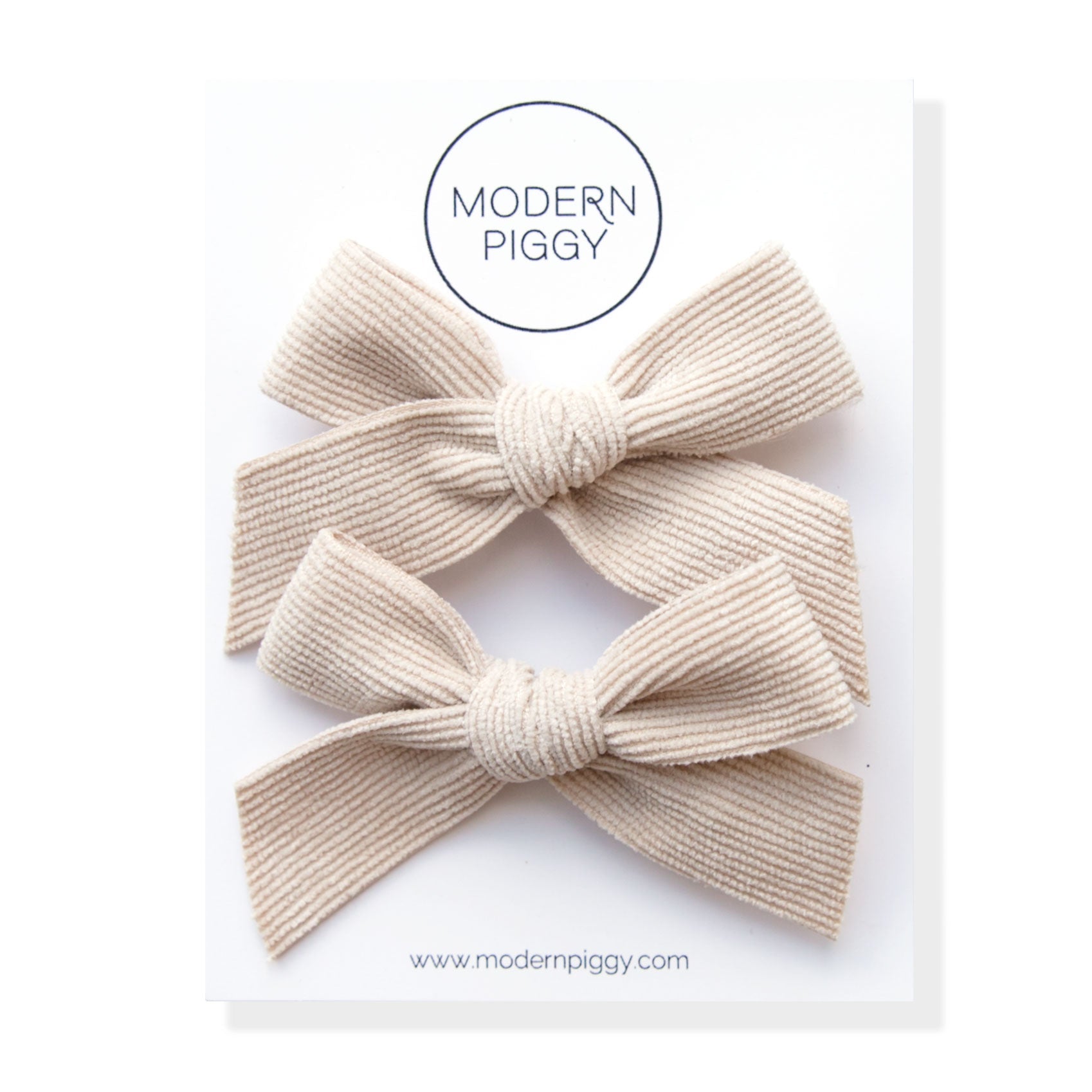 Cotton | Pigtail Set - Corduroy Ribbon Bow