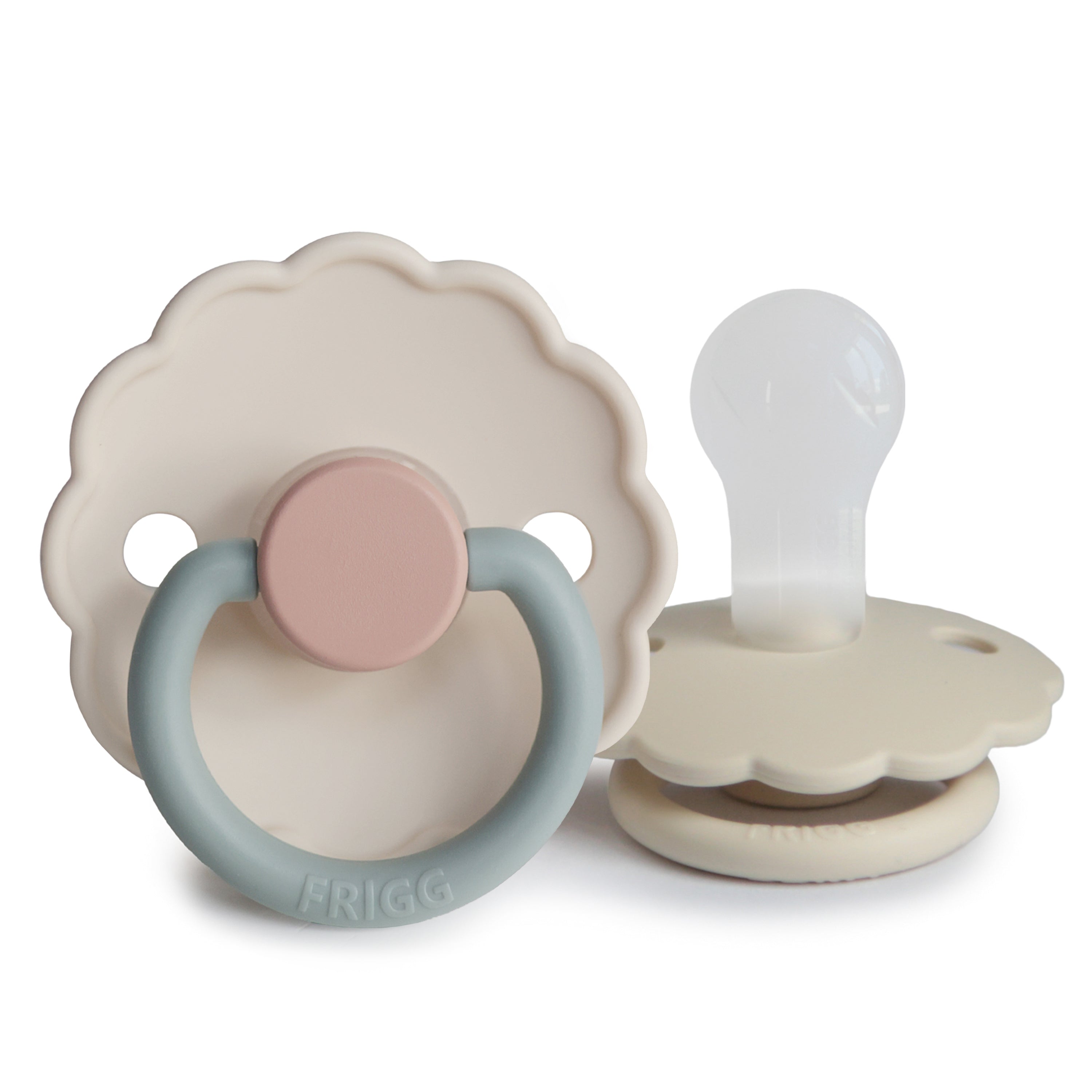 FRIGG Daisy Silicone Pacifier 2-Pack FRIGG PACIFIERS Mushie Cotton Candy/Sandstone 0-6 months 