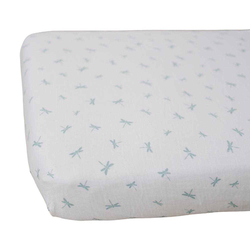 Dragonfly Oh So Soft Muslin Crib Sheet Crib Sheet Bebe au Lait   