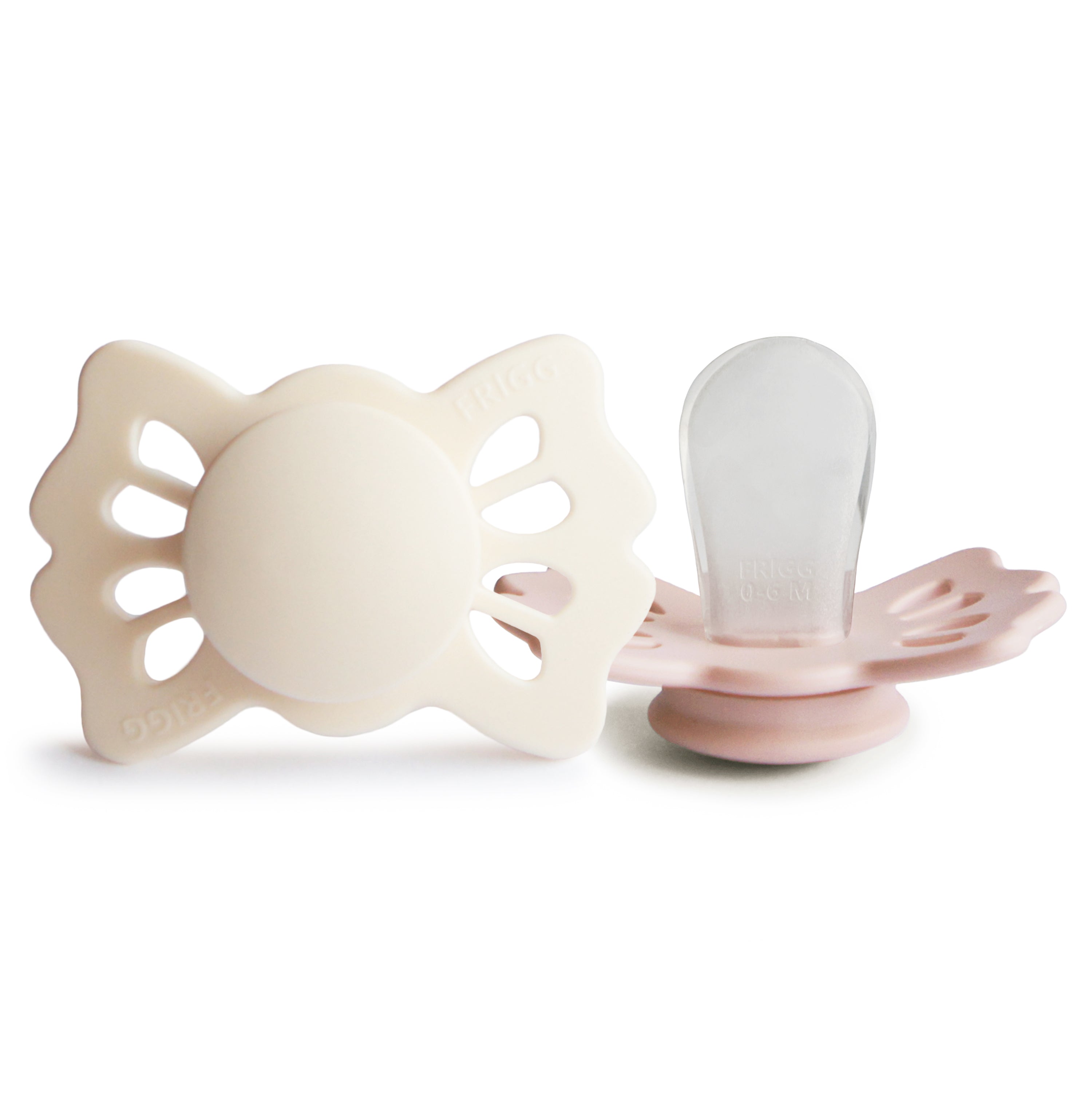 FRIGG Lucky Symmetrical Silicone Pacifier 2-Pack (0-6 Months) FRIGG PACIFIERS Mushie Cream/Blush  