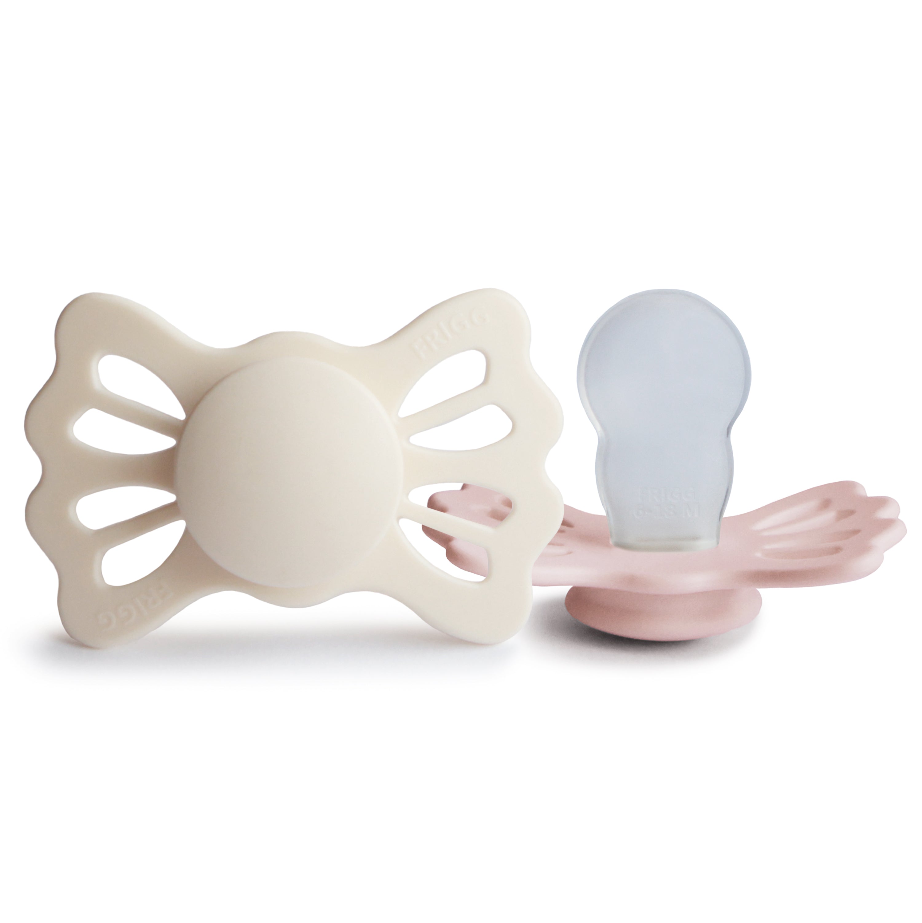 FRIGG Lucky Symmetrical Silicone Pacifier 2-Pack (6-18 Months) FRIGG PACIFIERS Mushie Cream/Blush  