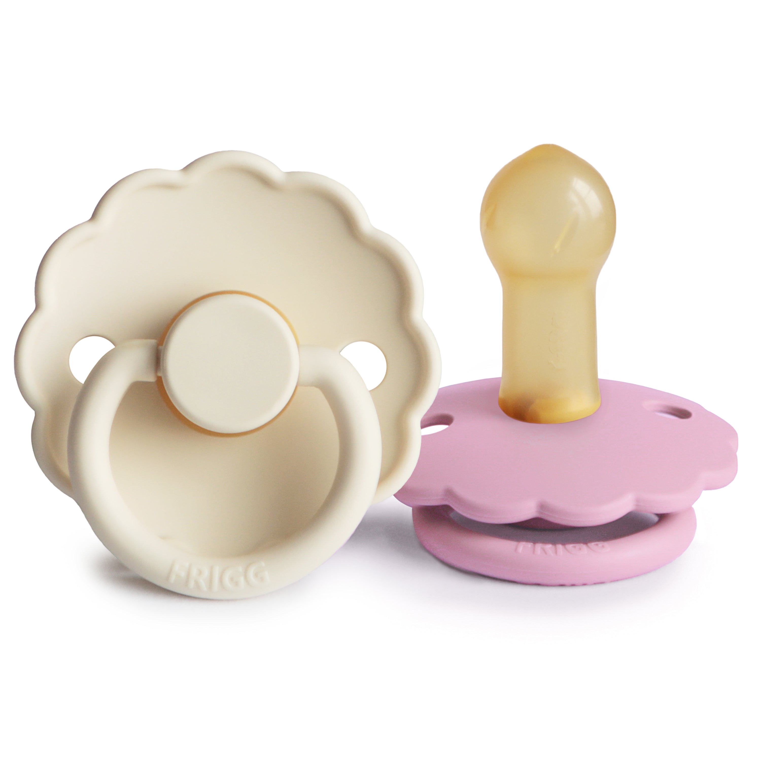 FRIGG Daisy Natural Rubber Pacifier 2-Pack FRIGG PACIFIERS Mushie Cream/Lupine 6-18 months 