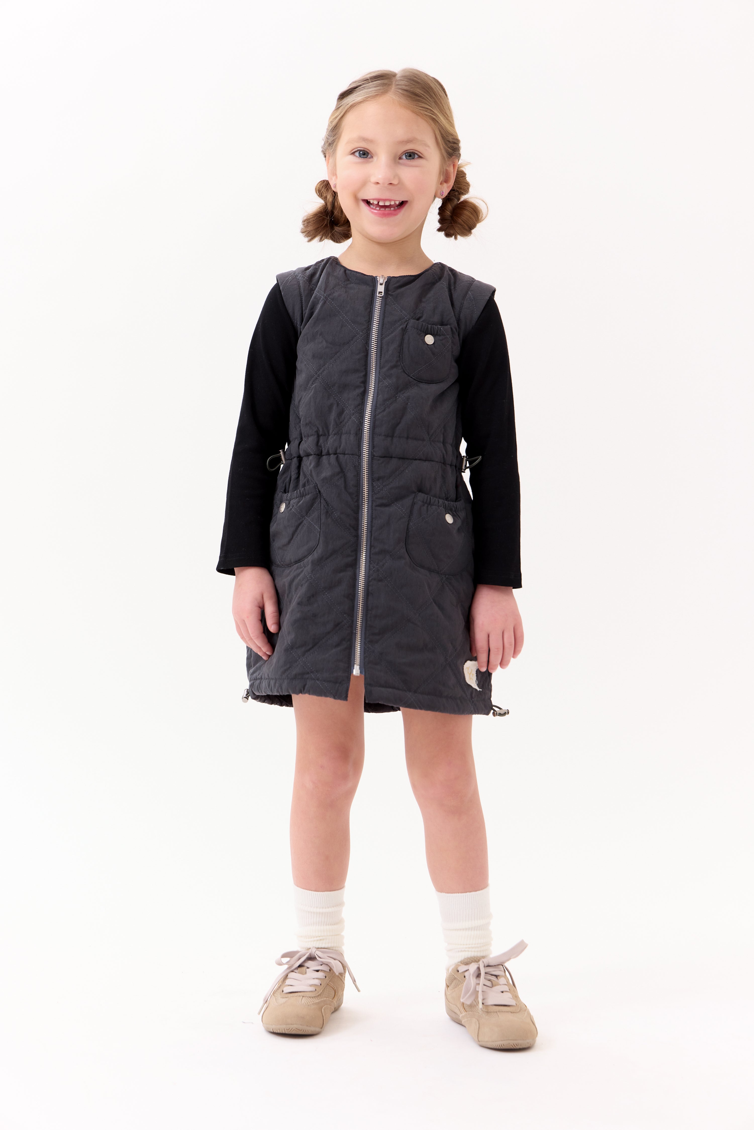 Lyla Quilted Dress - Black