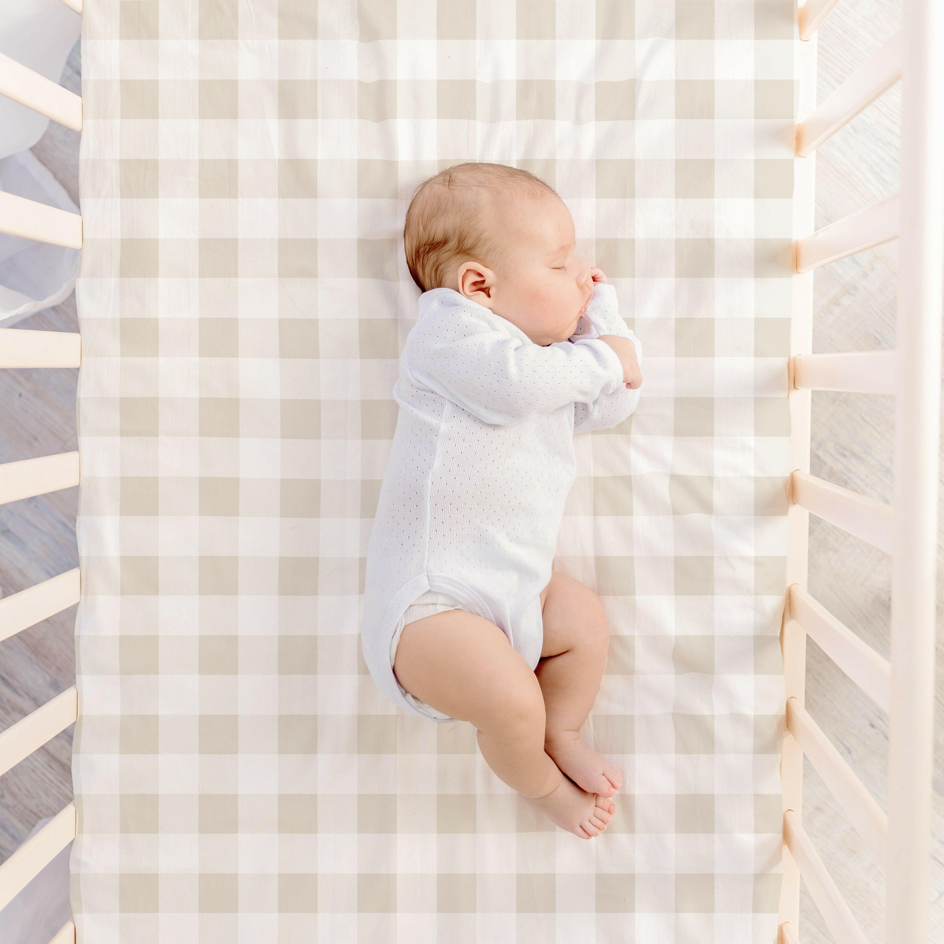 Organic Crib Sheet - Plaid Crib Sheet Makemake Organics   