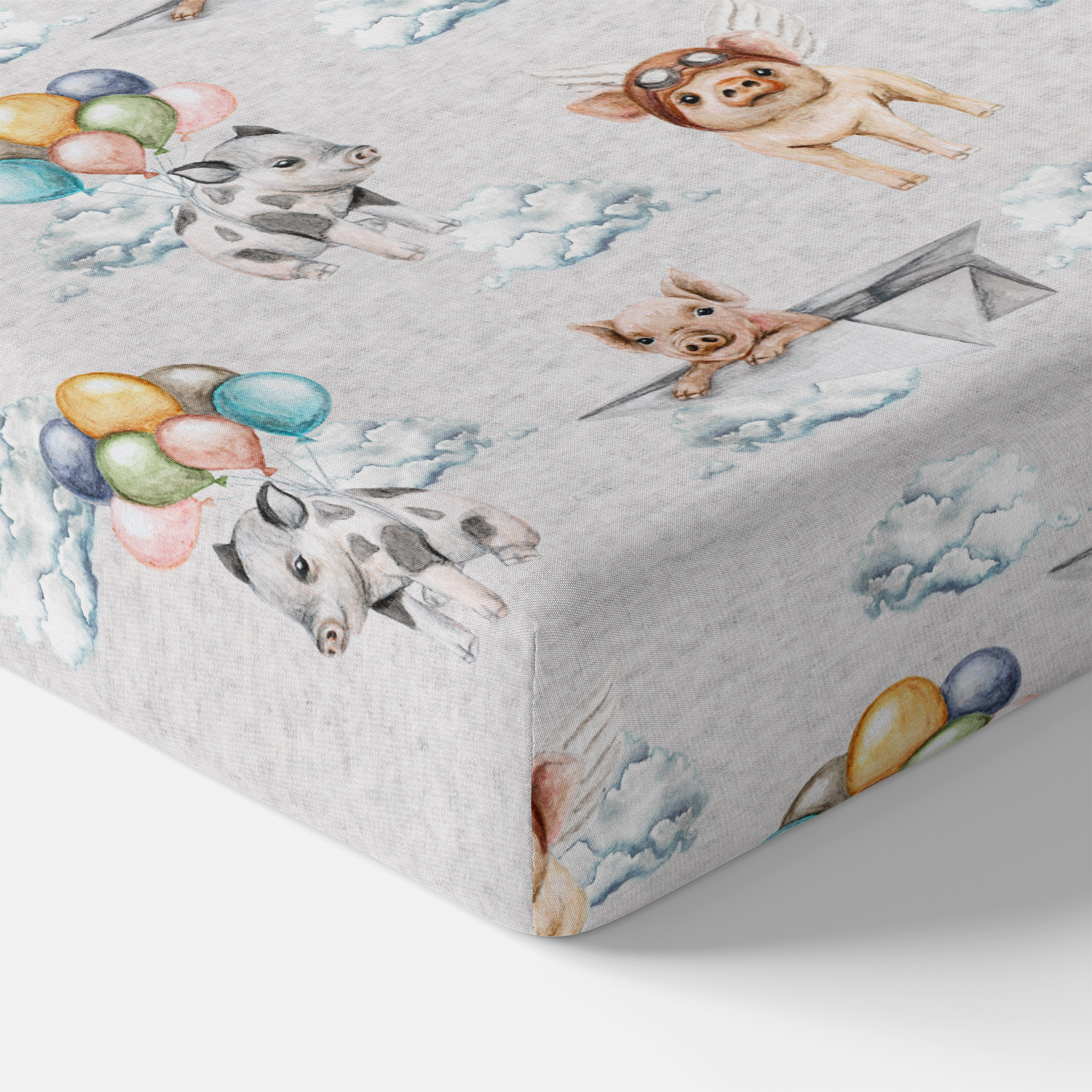 When Pigs Fly Fitted Crib Sheet Bedding kindthing   