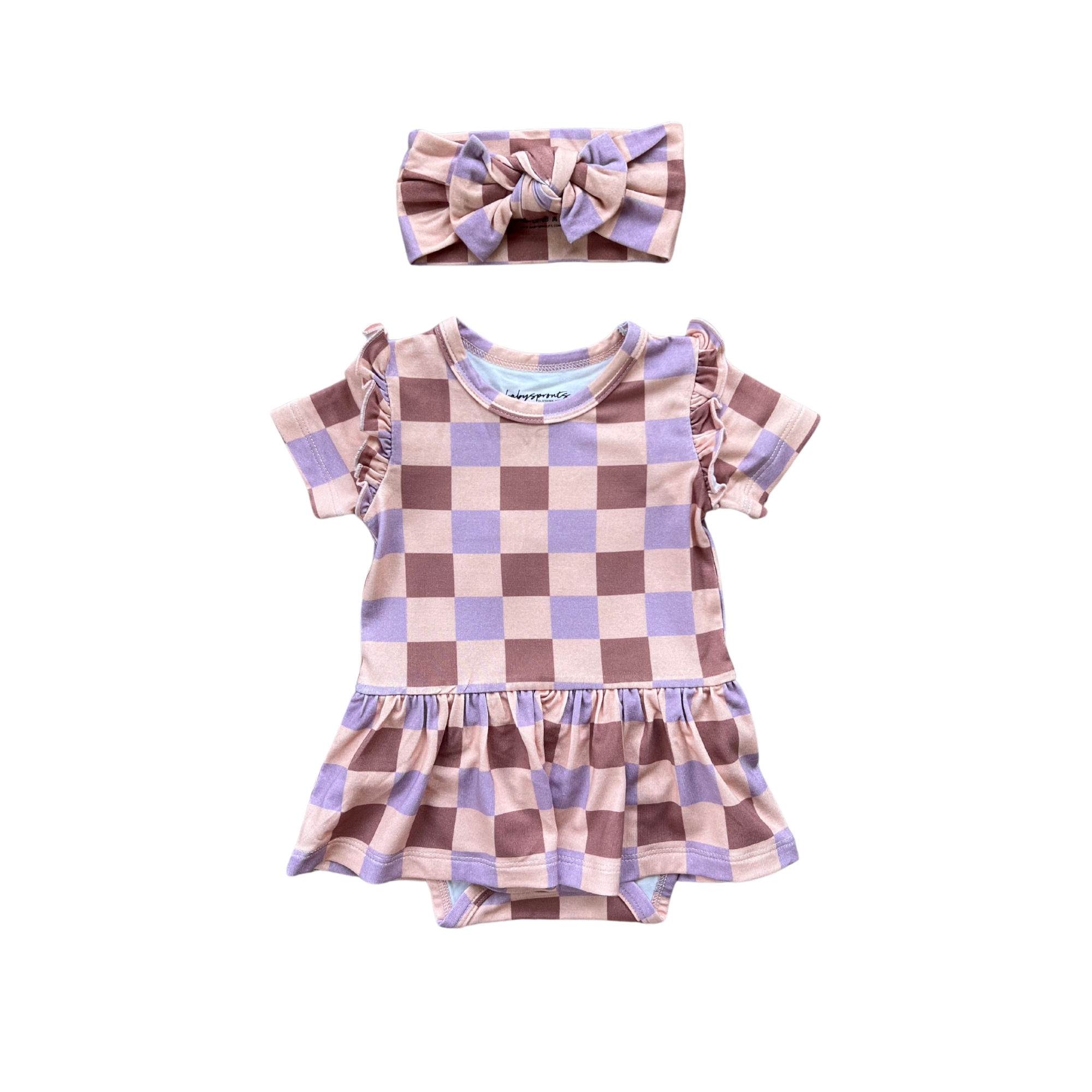 Girl's Short Sleeve Bodysuit Dress Set