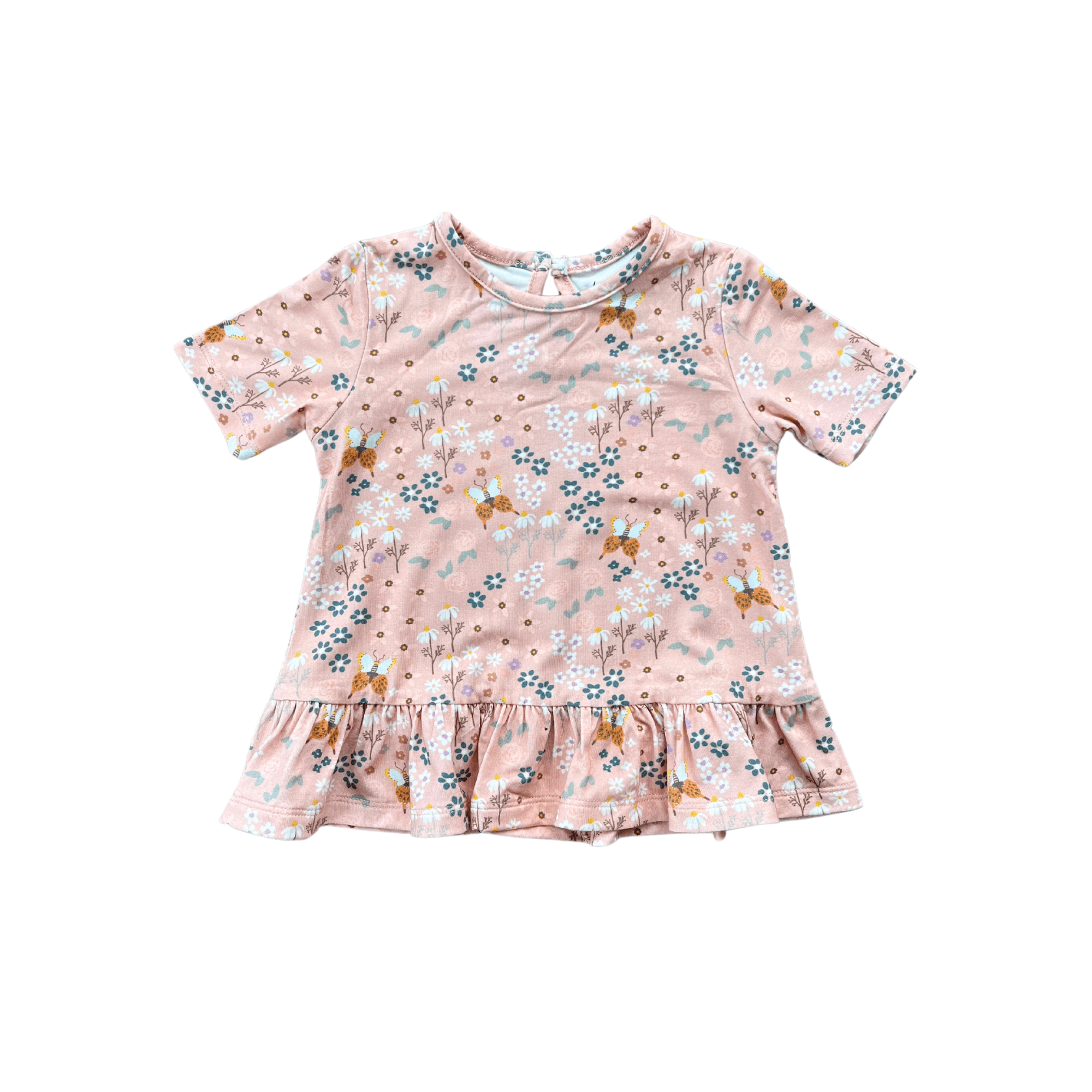 Girl's Short Sleeve Peplum Top