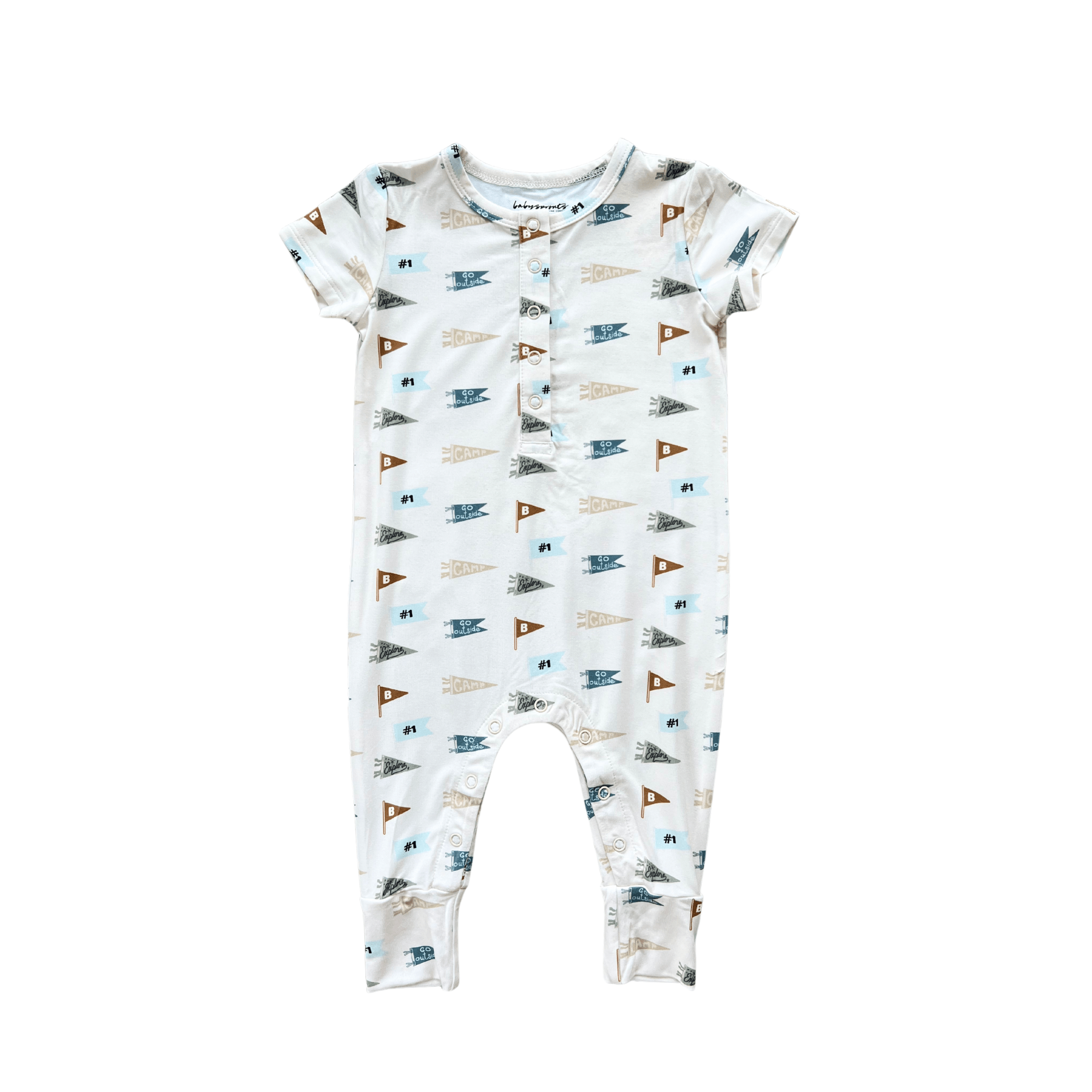Baby Boy Short Sleeve Henley Romper