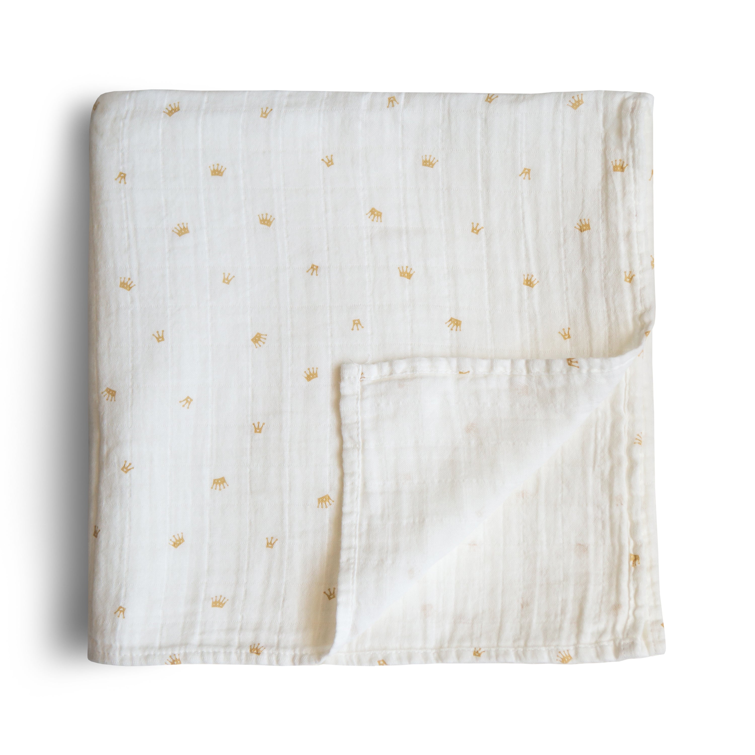 Organic Cotton Muslin Swaddle Blanket Swaddle Mushie Crowns  