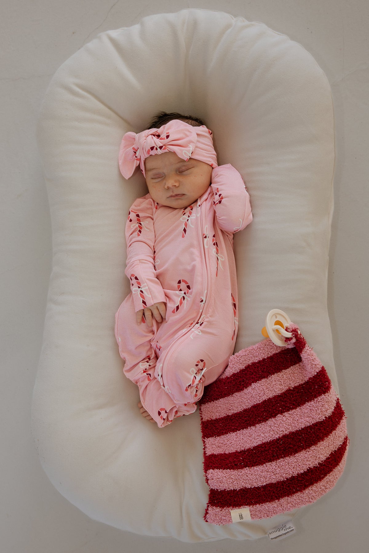 Bamboo Head Wrap | Pink Candy Cane