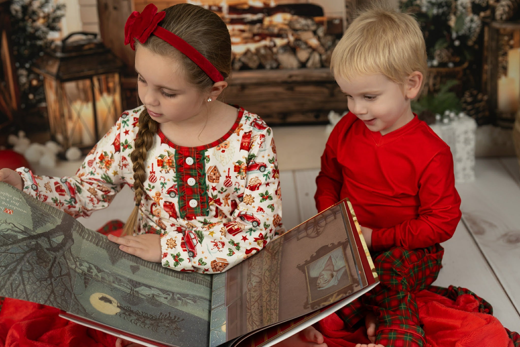 Santa's Village Gown Set-Child House Dress - Ready to Ship