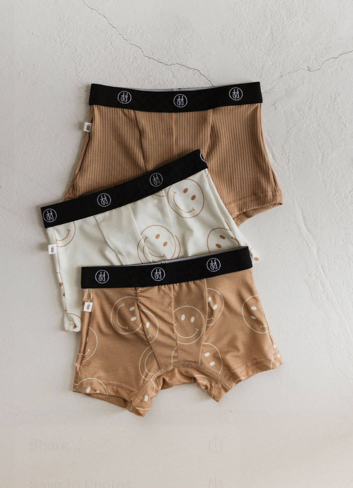 Bamboo Boxers (3 Pack) | Tan & Ivory Smile Boxers forever french baby   