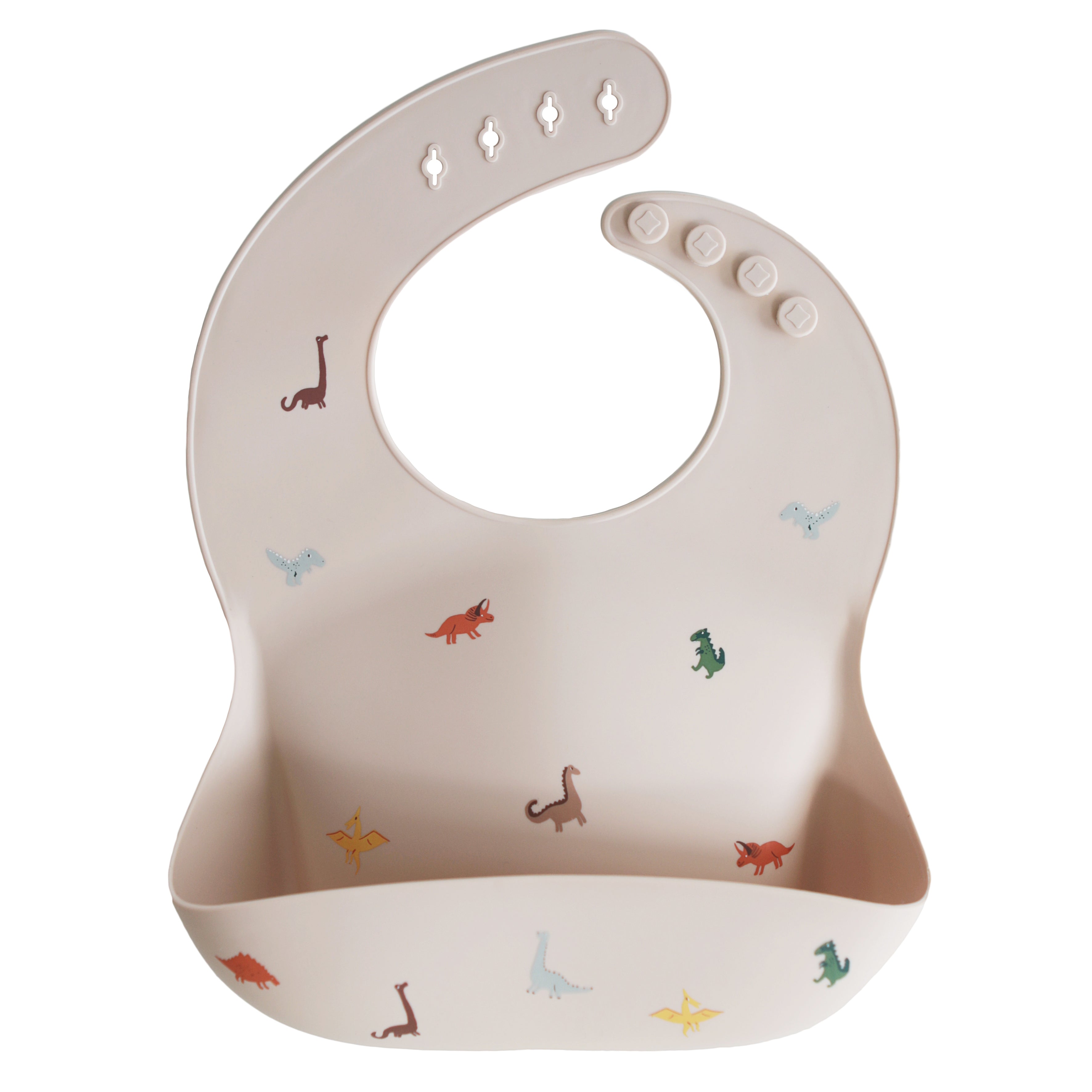 Silicone Baby Bib Silicone Bib Mushie Dinosaurs  