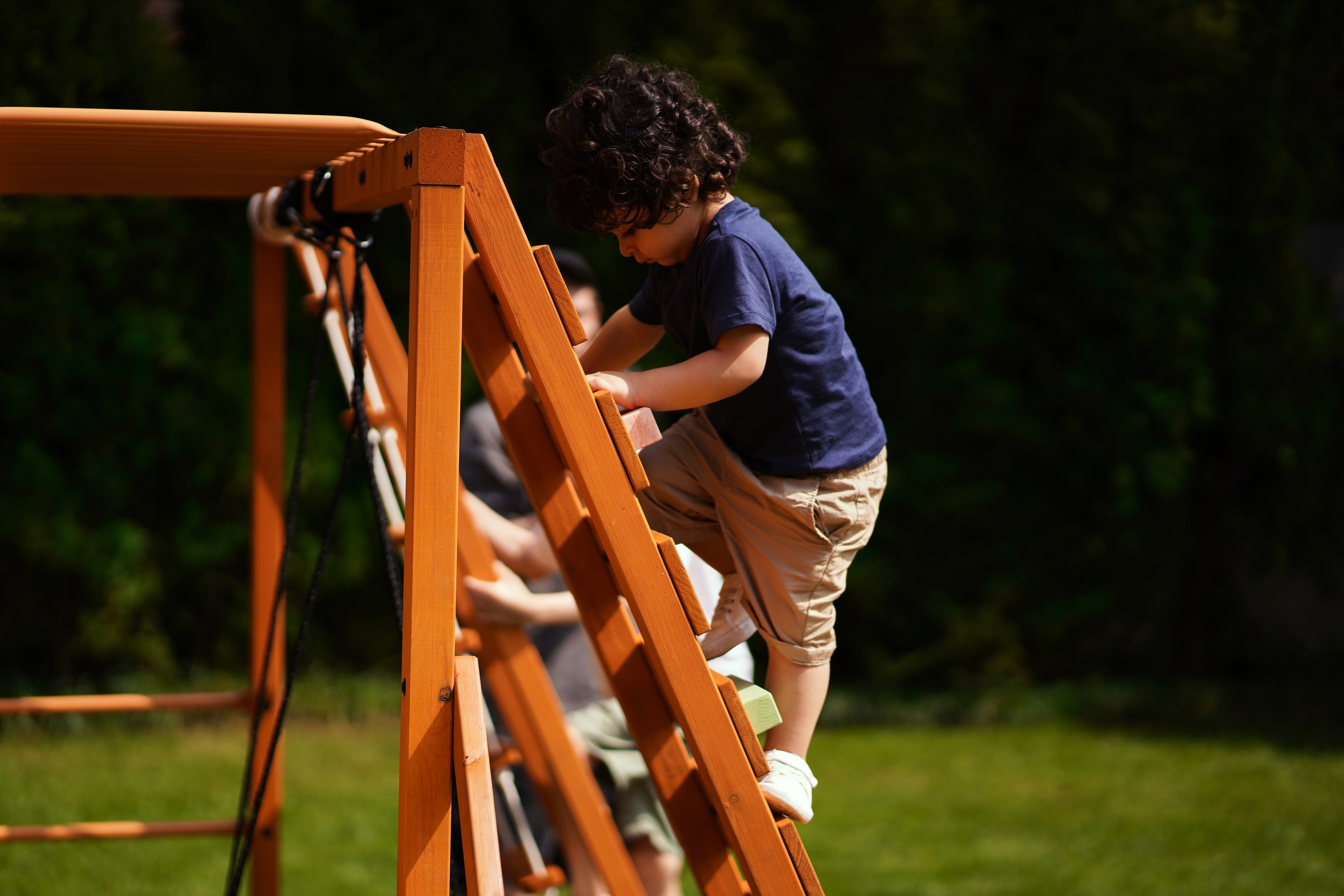 Sycamore - Backyard Ultimate Climbing Set with 2 Swings And Trapeze Bar Outdoor Avenlur.com   