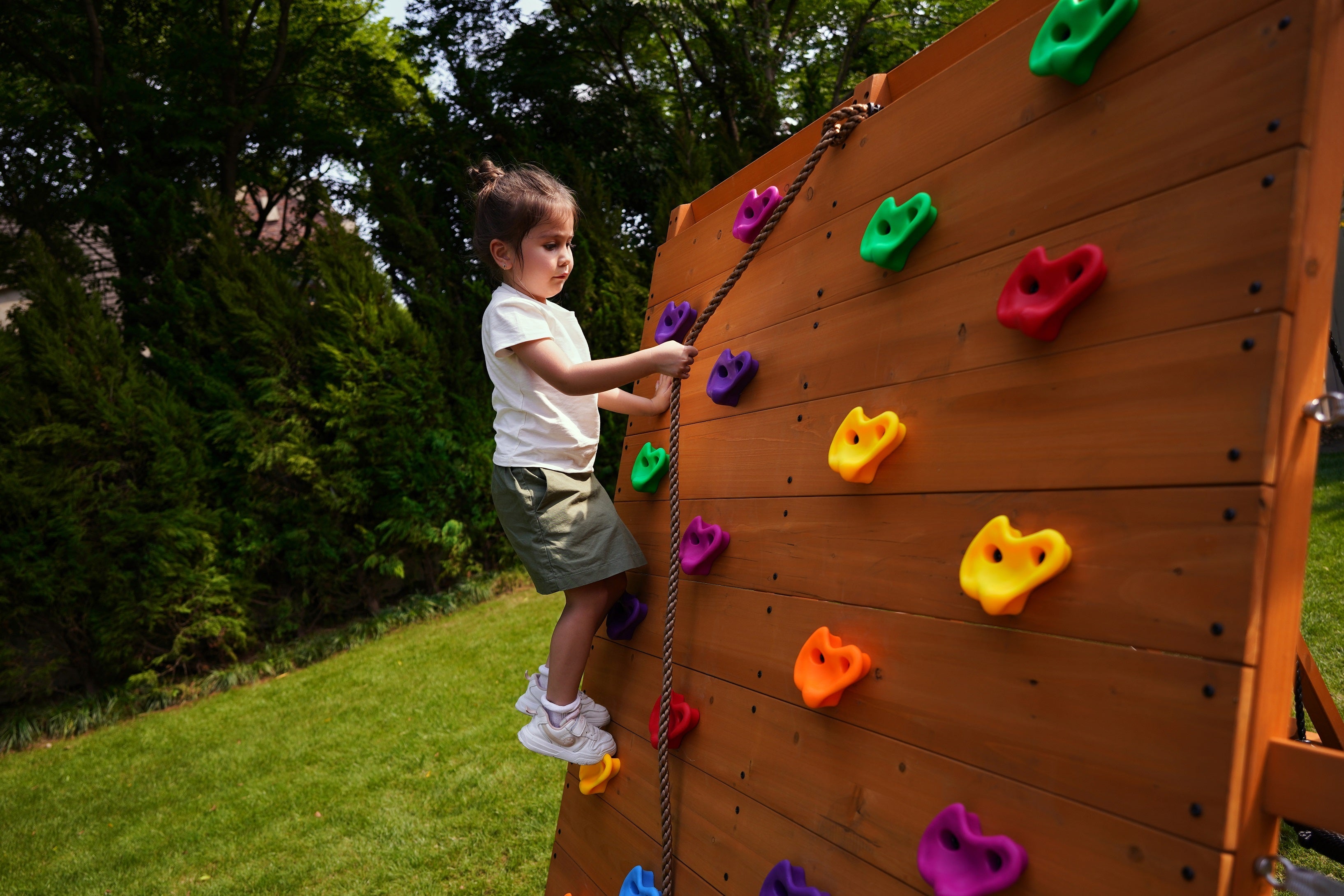 Sycamore - Backyard Ultimate Climbing Set with 2 Swings And Trapeze Bar Outdoor Avenlur.com   