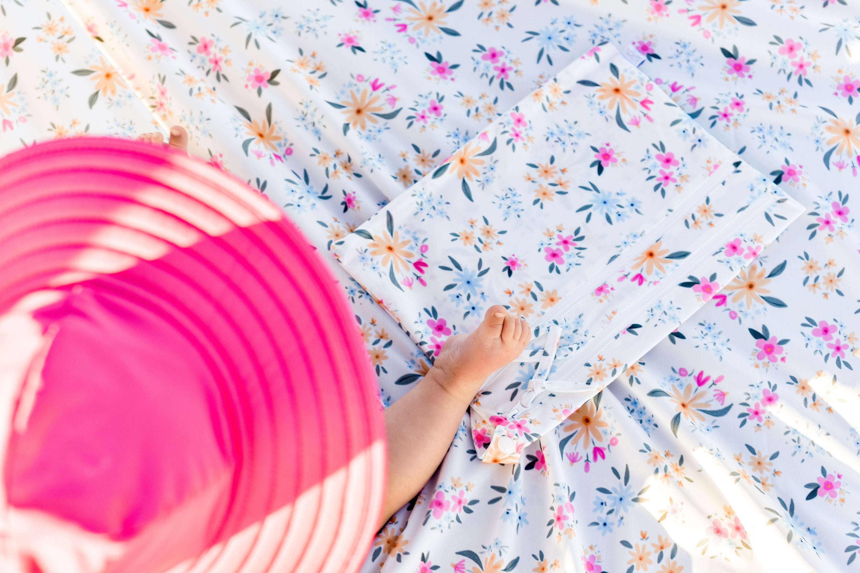 Pastel Floral Splash Mat - A Waterproof Catch-All for Highchair Spills and More!  BapronBaby   