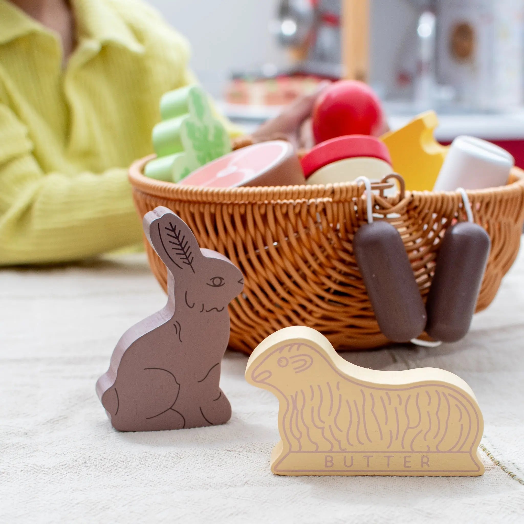 Holy Saturday Easter Basket Blessing Wooden Play Food Set- Mini Catholic Kitchen