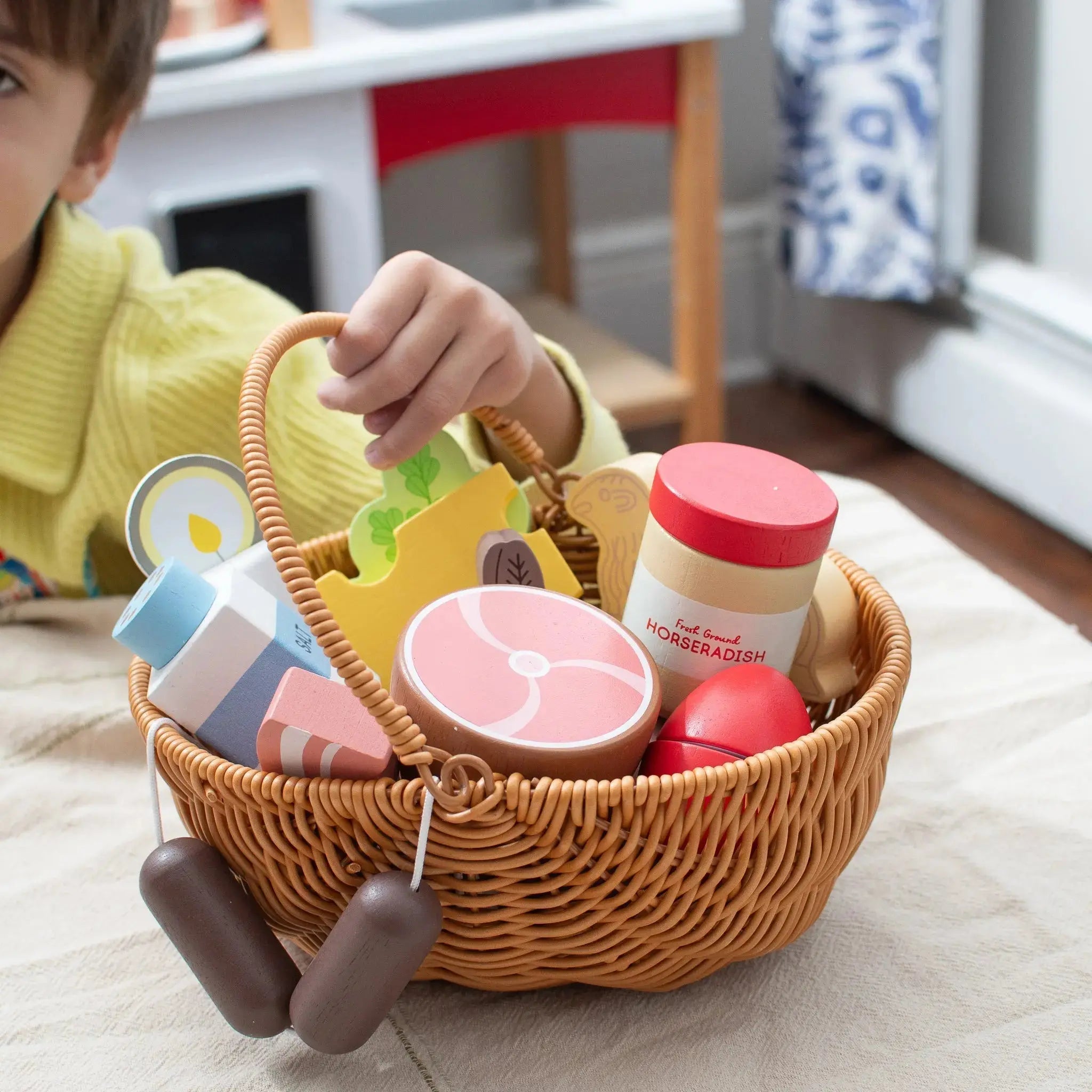 Holy Saturday Easter Basket Blessing Wooden Play Food Set- Mini Catholic Kitchen