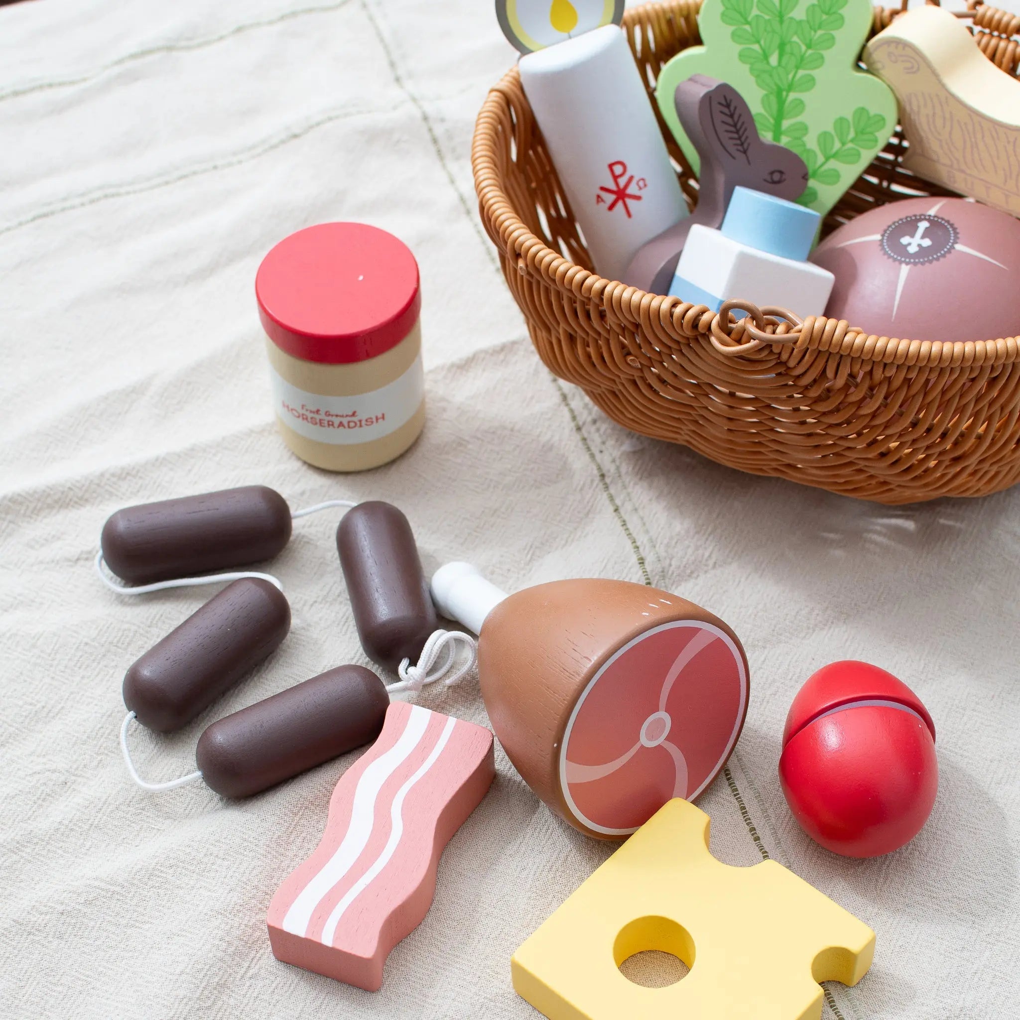 Holy Saturday Easter Basket Blessing Wooden Play Food Set- Mini Catholic Kitchen