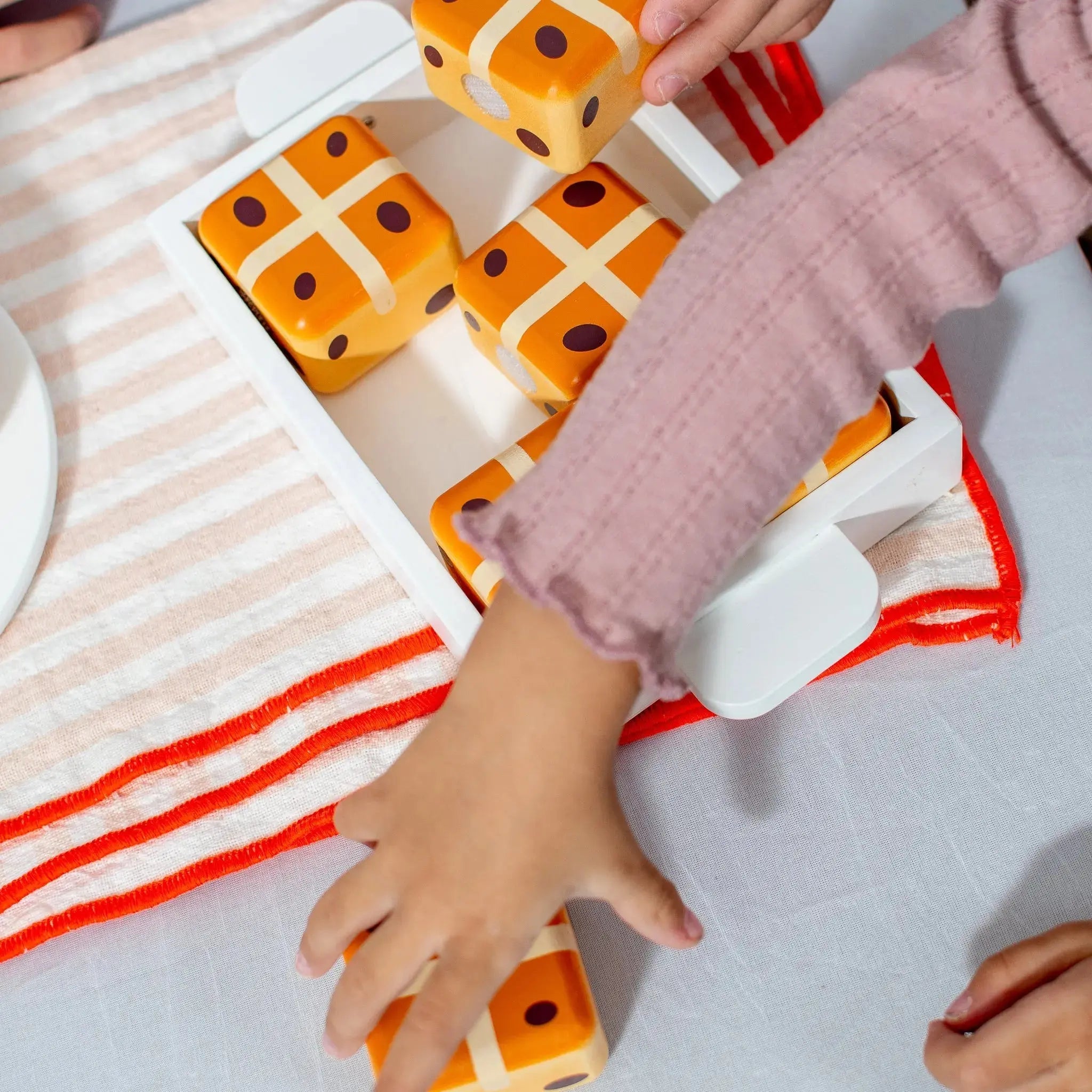 Hot Cross Buns Wooden Play Food Set- Mini Catholic Kitchen