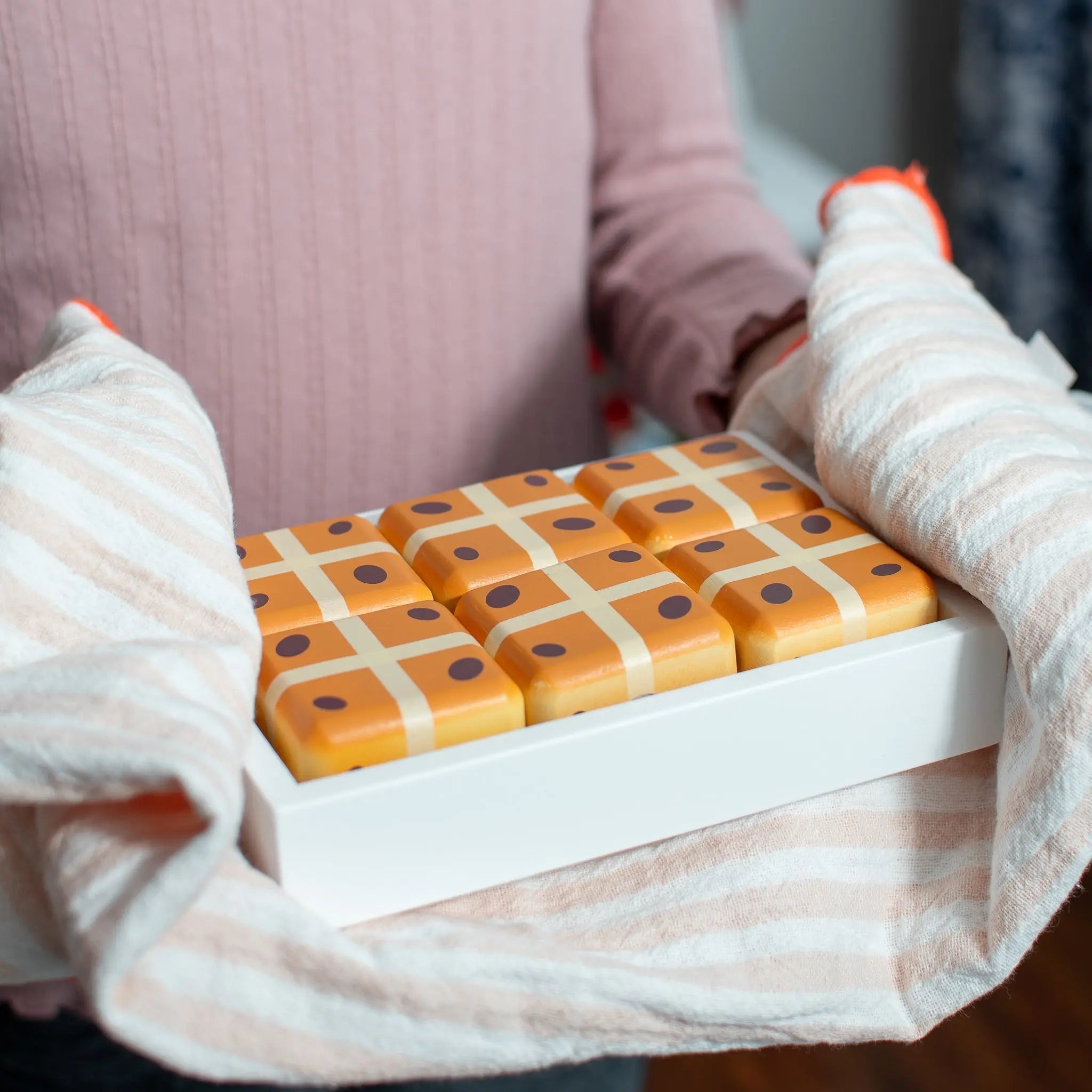 Hot Cross Buns Wooden Play Food Set- Mini Catholic Kitchen