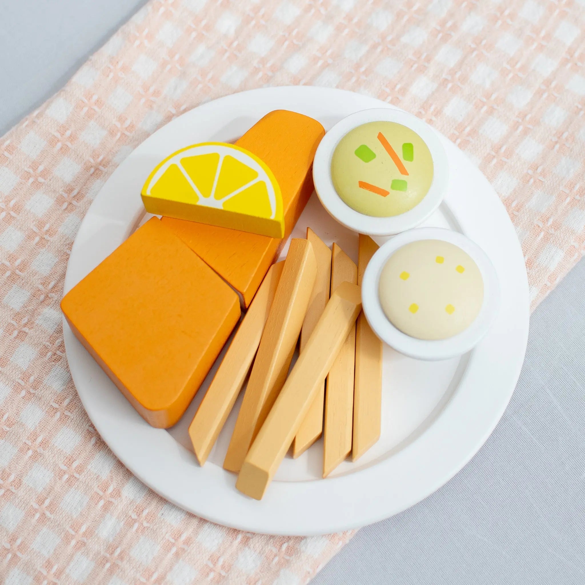 Lenten Friday Fish Fry Wooden Play Food Set - Mini Catholic Kitchen