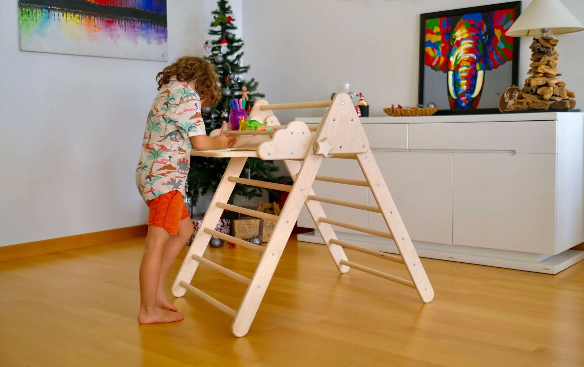 Versatile Montessori Climbing Set with Folding Table and Chair