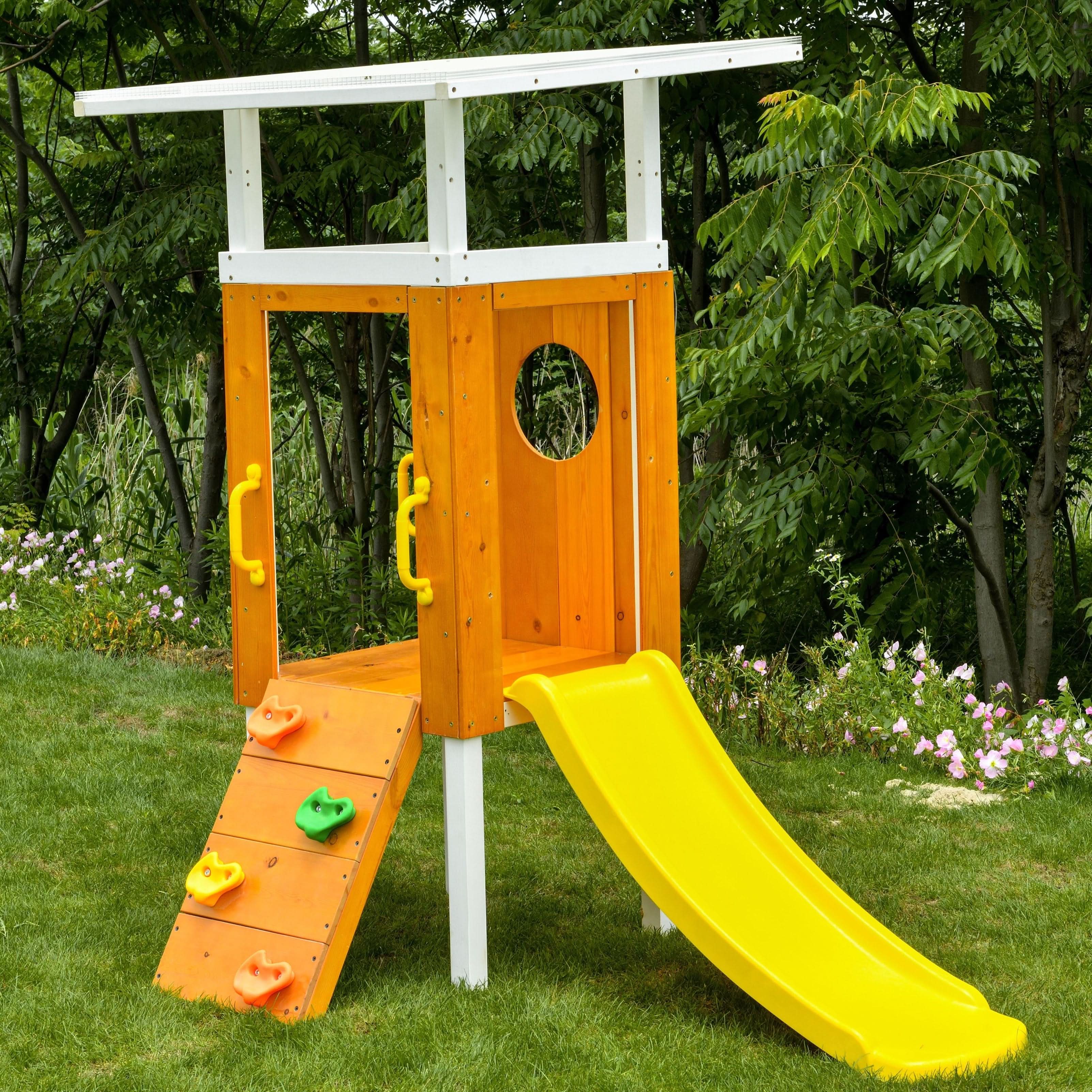 Forest Small Outdoor Toddler Swing Set | Compact Wooden Swing Frame for Babies & Kids